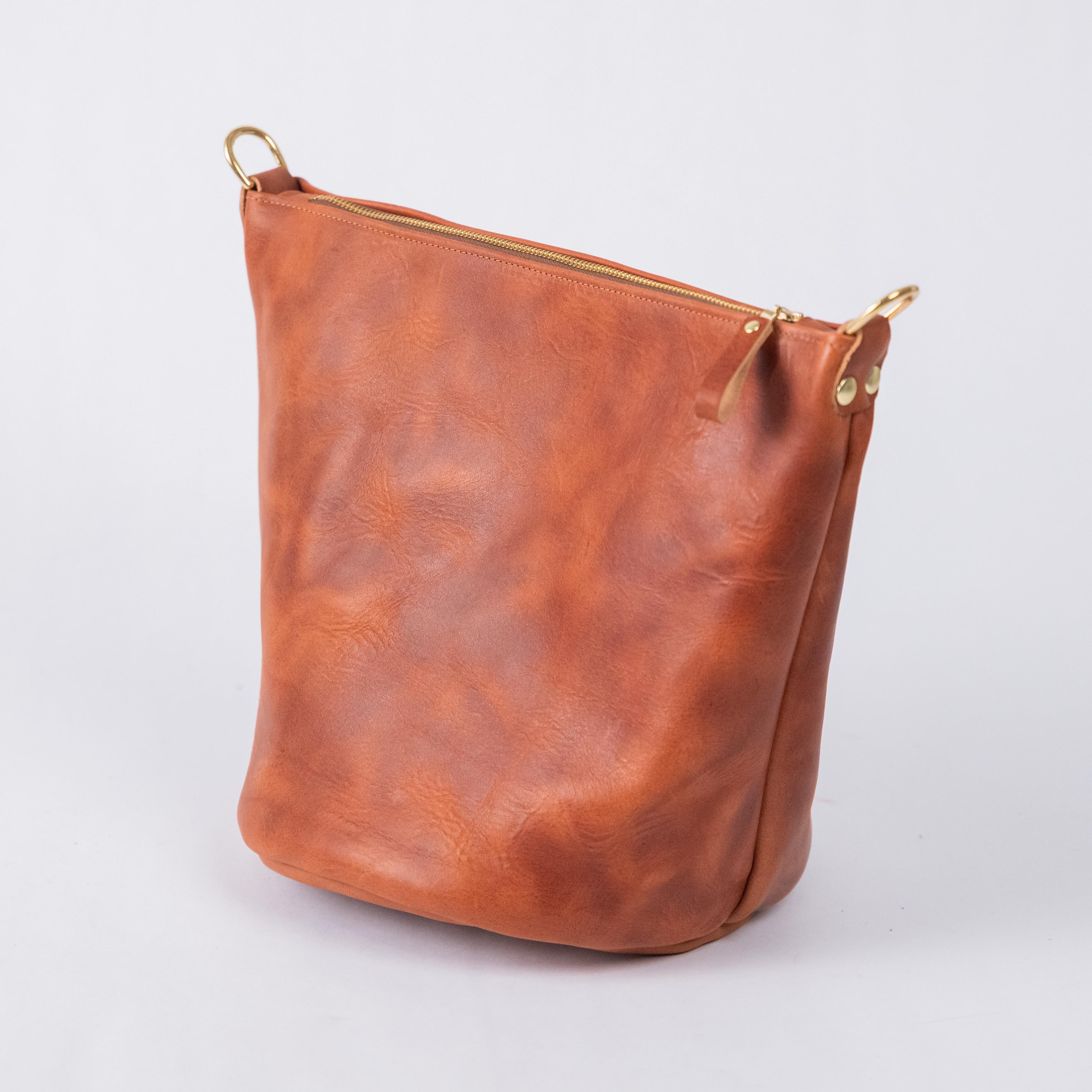 Very Tumbled Old English Derby Zip-Top Bucket Bag