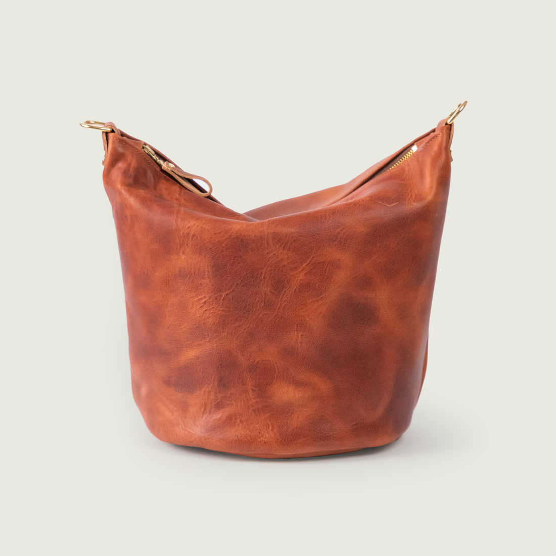 Very Tumbled Old English Derby Zip-Top Bucket Bag