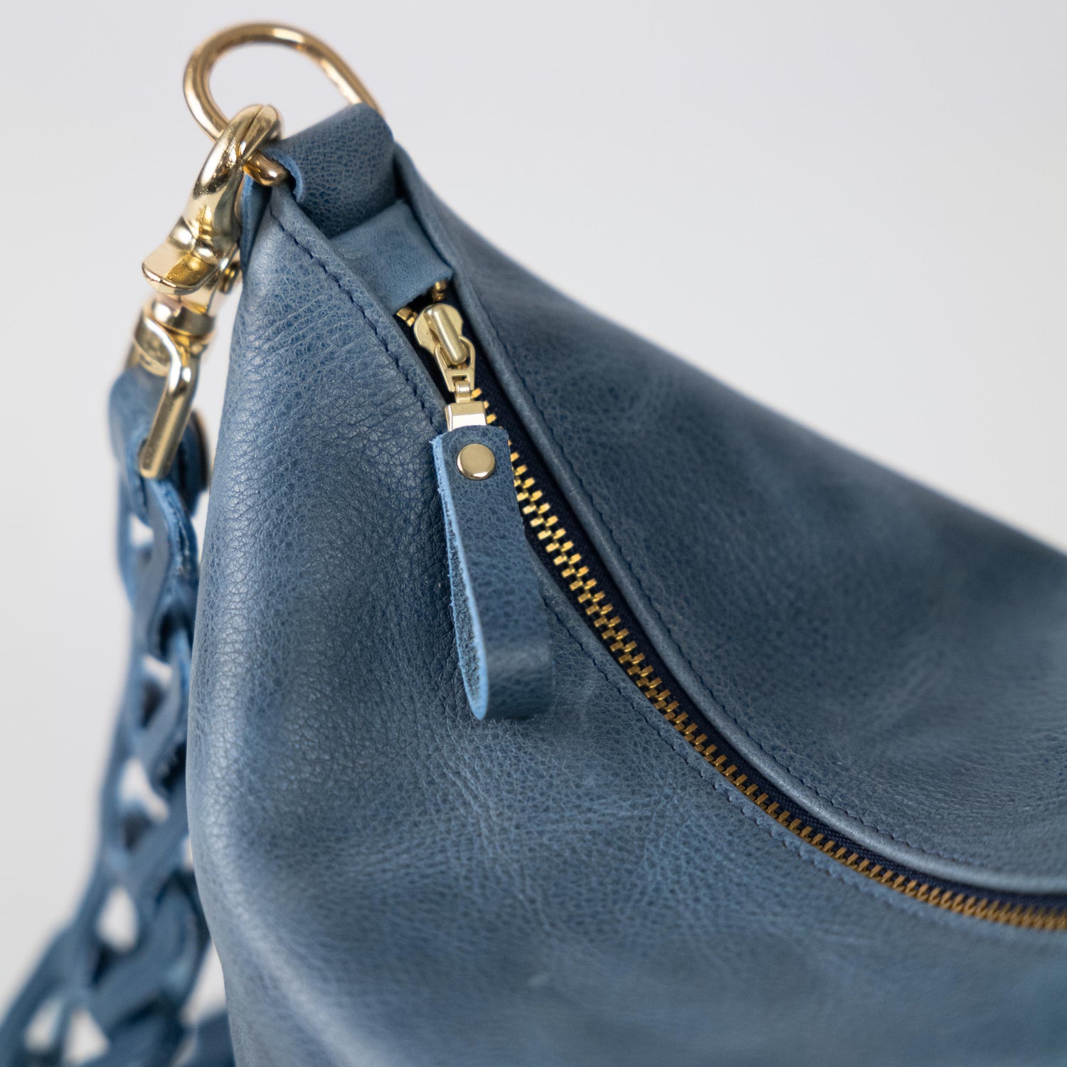 French Blue Bulldog Mini Zip-Top Bucket Bag