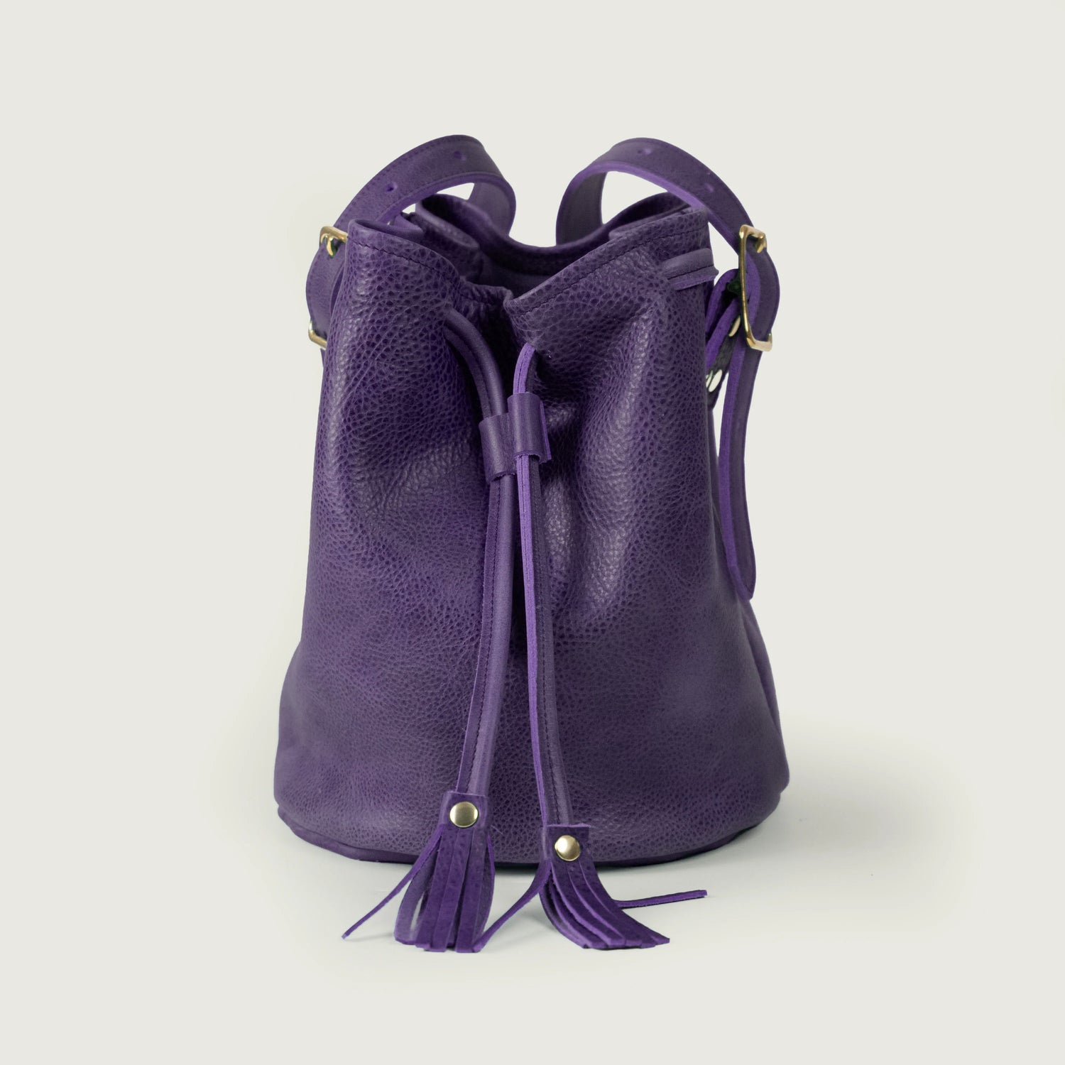 Purple Bulldog Bucket Bag