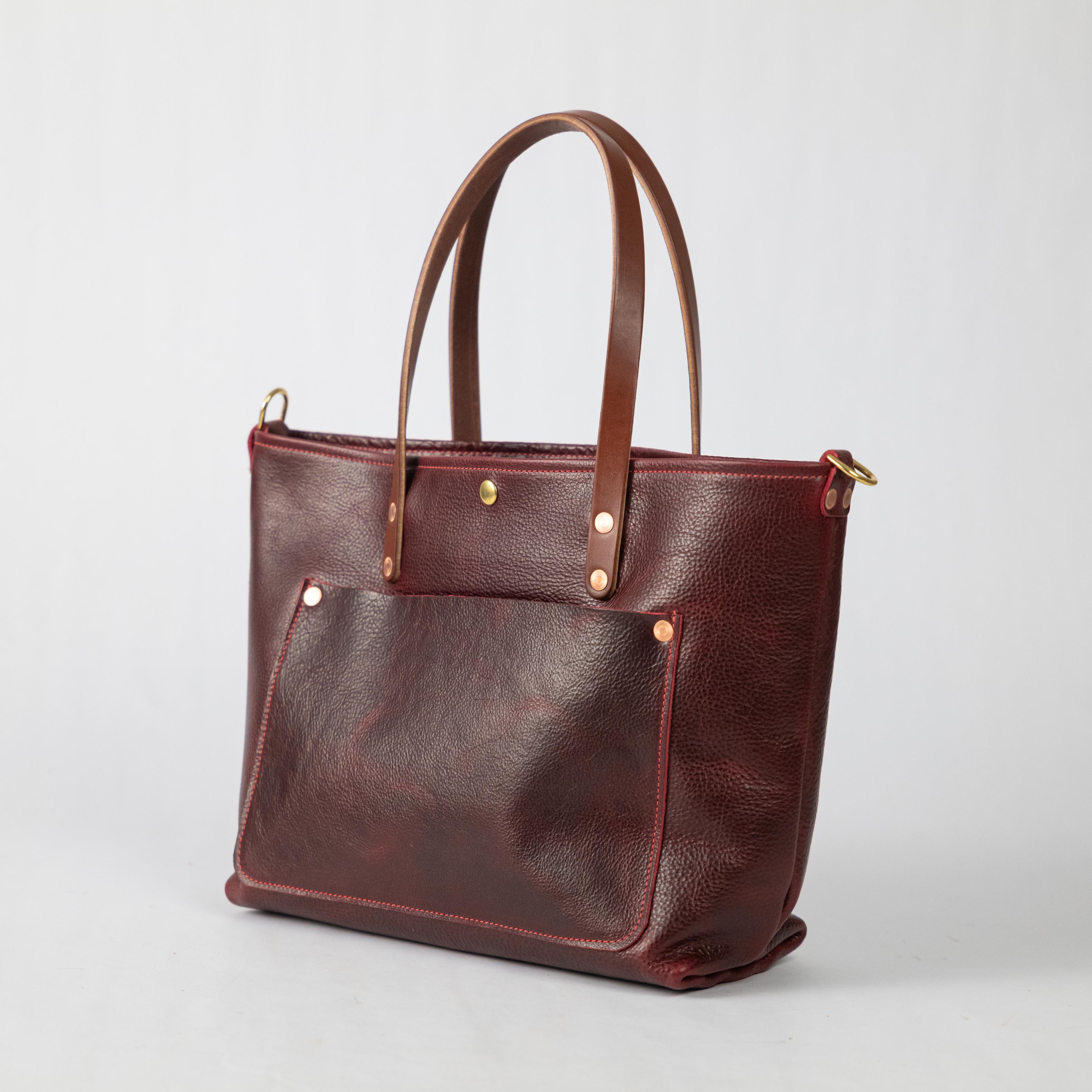 Dark Cherry Bulldog East West Travel Tote Bundle