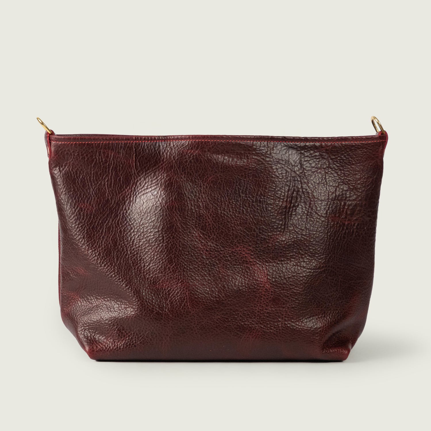 Dark Cherry Bulldog East West Crossbody Tote