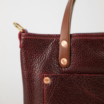 Dark Cherry Bulldog Mini Travel Tote
