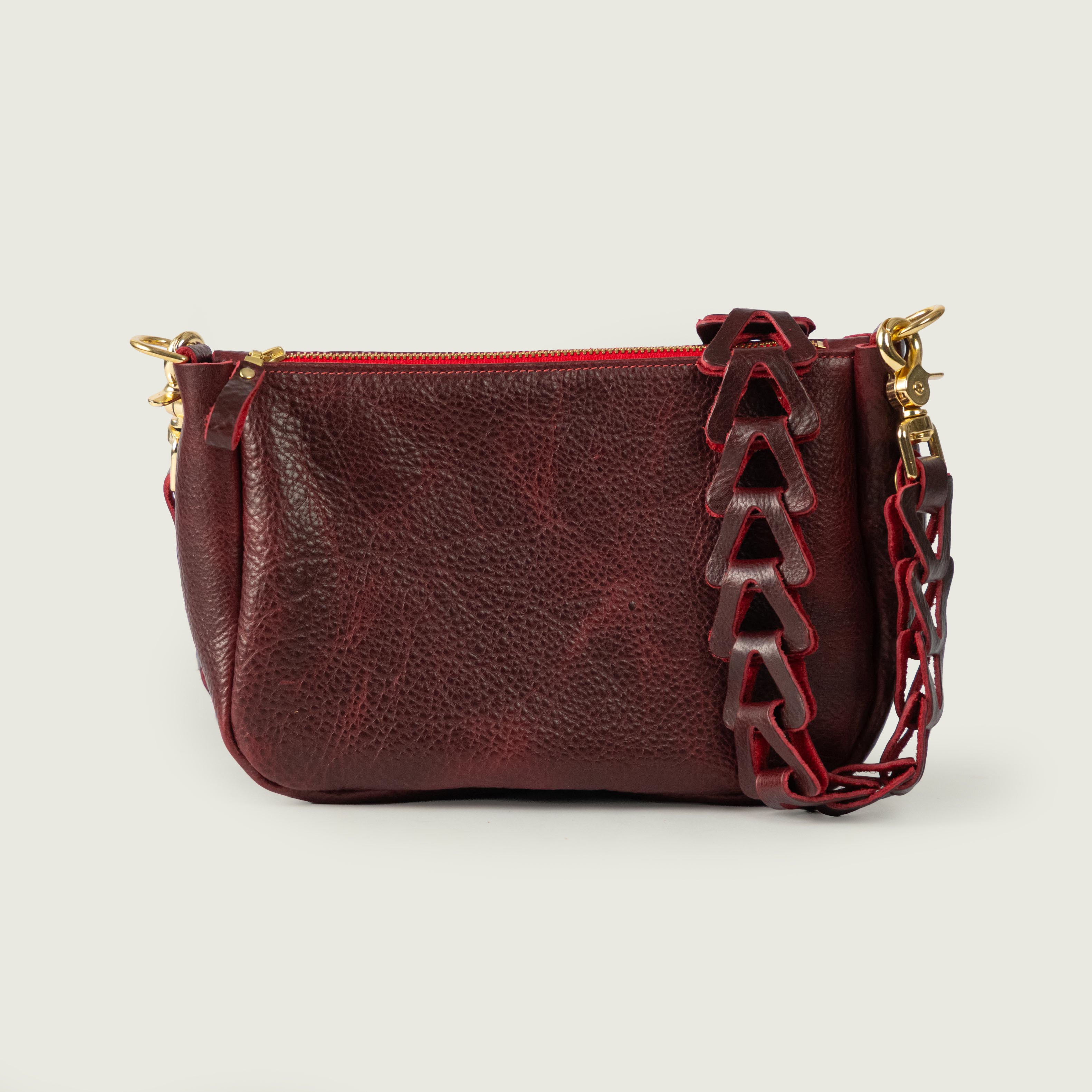 Dark Cherry Bulldog Medium Crossbody Bag