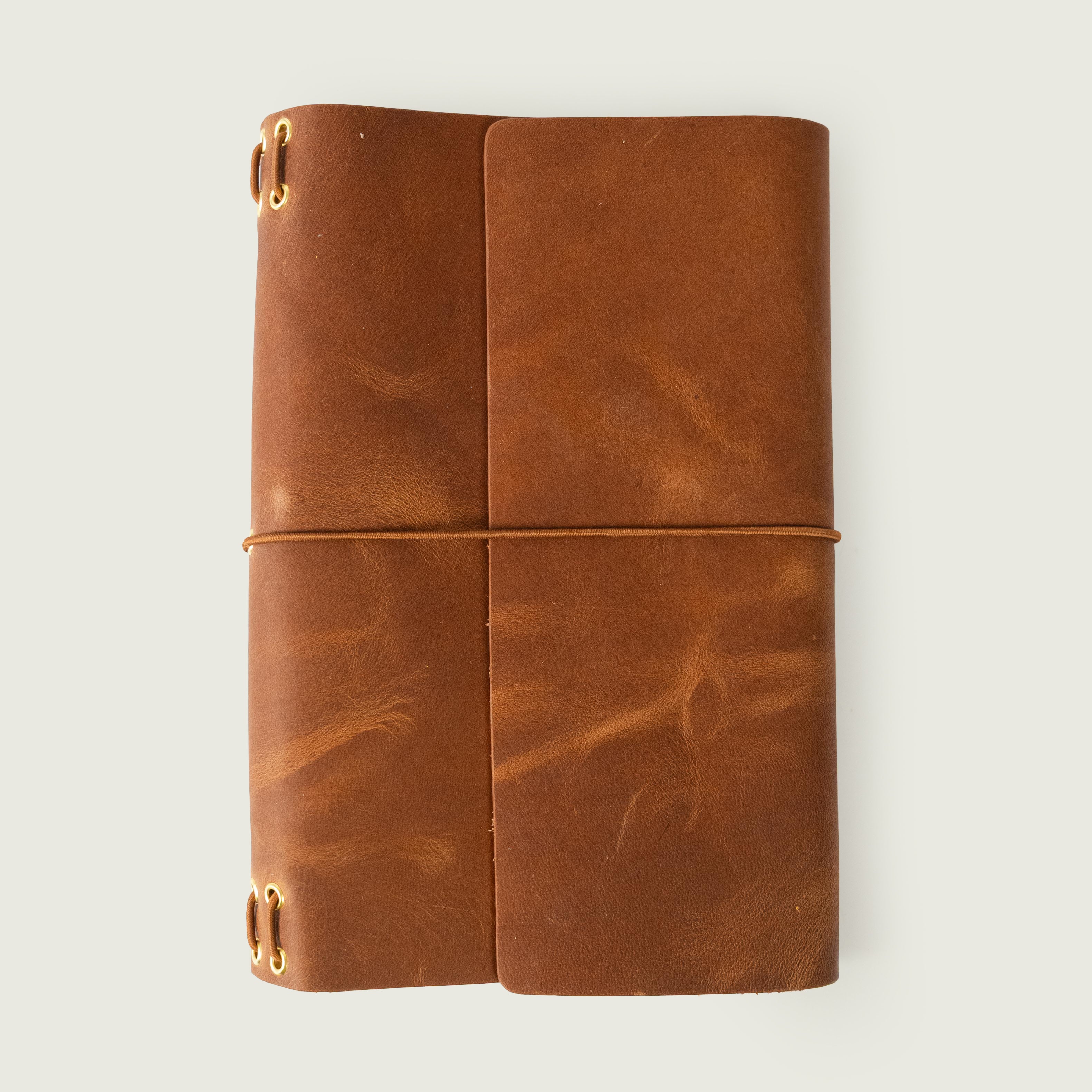 English Tan Harvest Travel Journal | Leather Journal at KMM & Co.