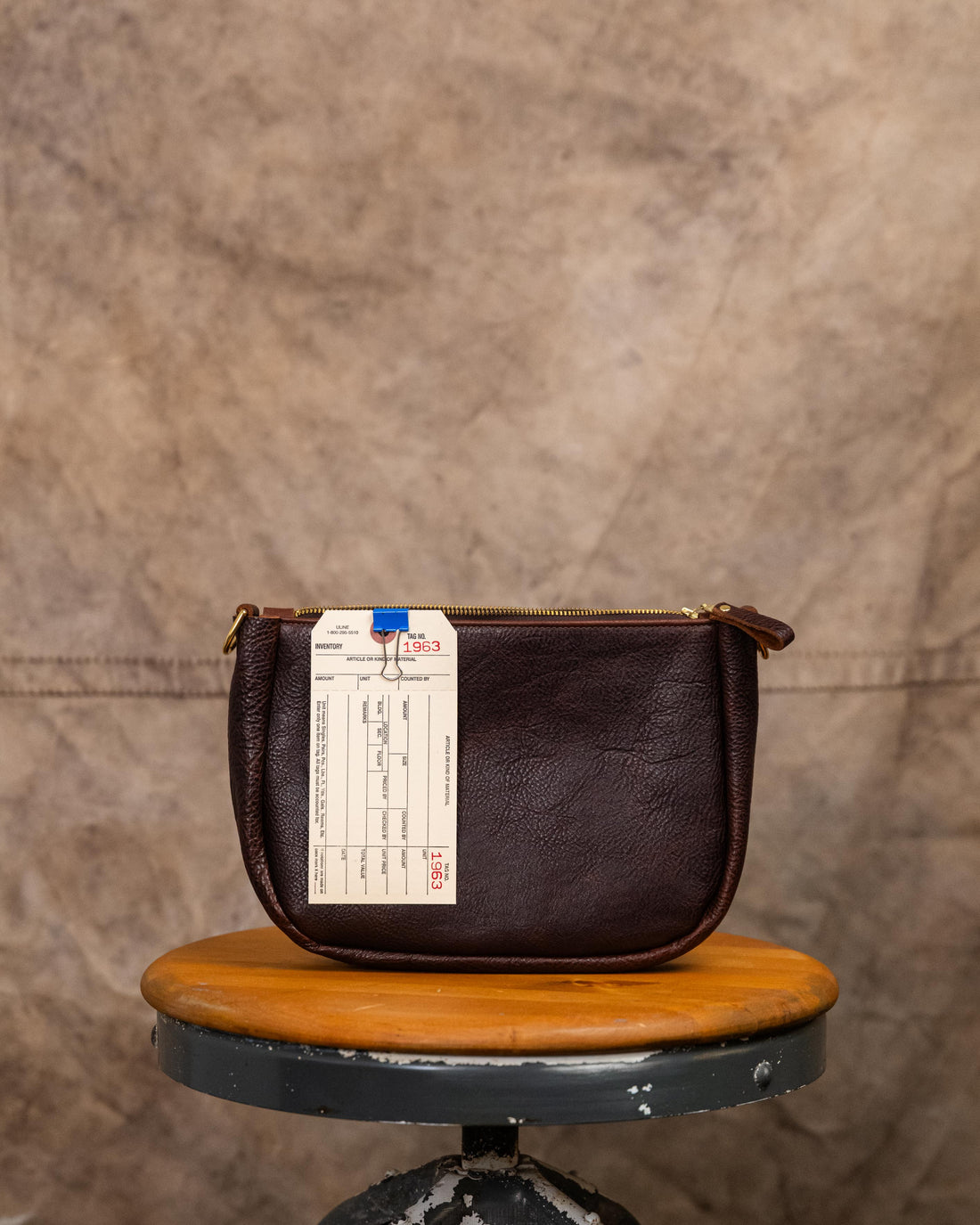 1963 Dark Brown Bulldog Crossbody Bag