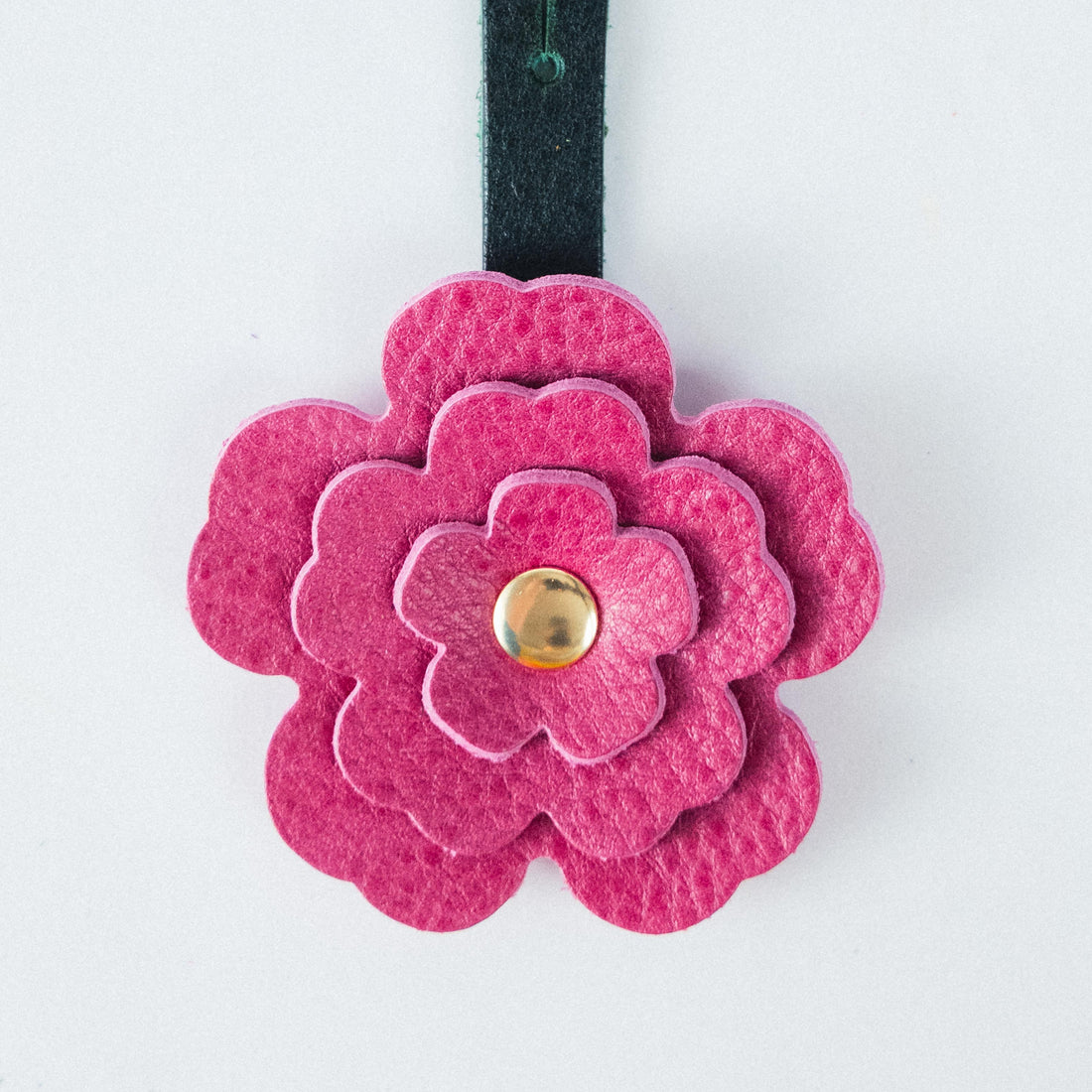Pink Bulldog Flower Charm