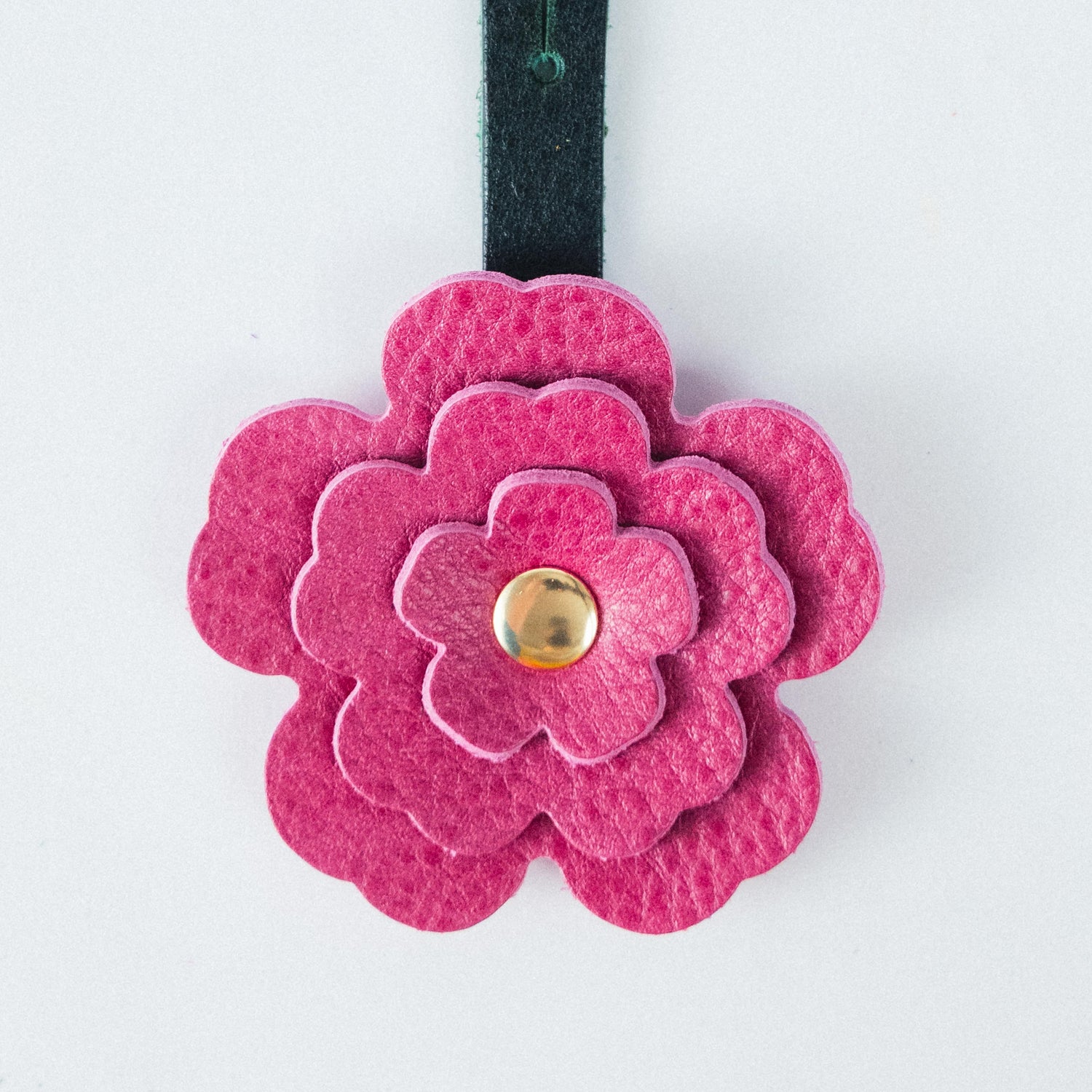 Pink Bulldog Flower Charm