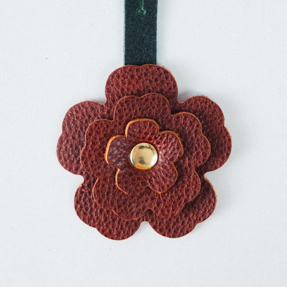 Dark Tan Bulldog Flower Charm