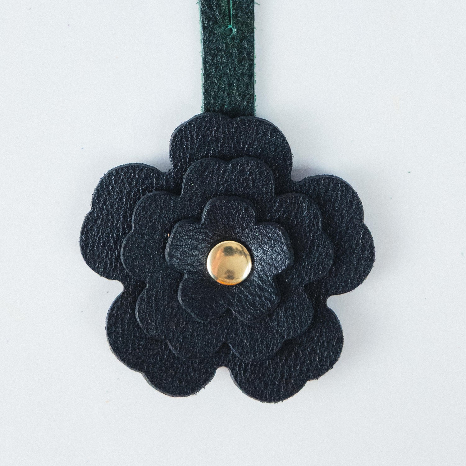 Black Bulldog Flower Charm