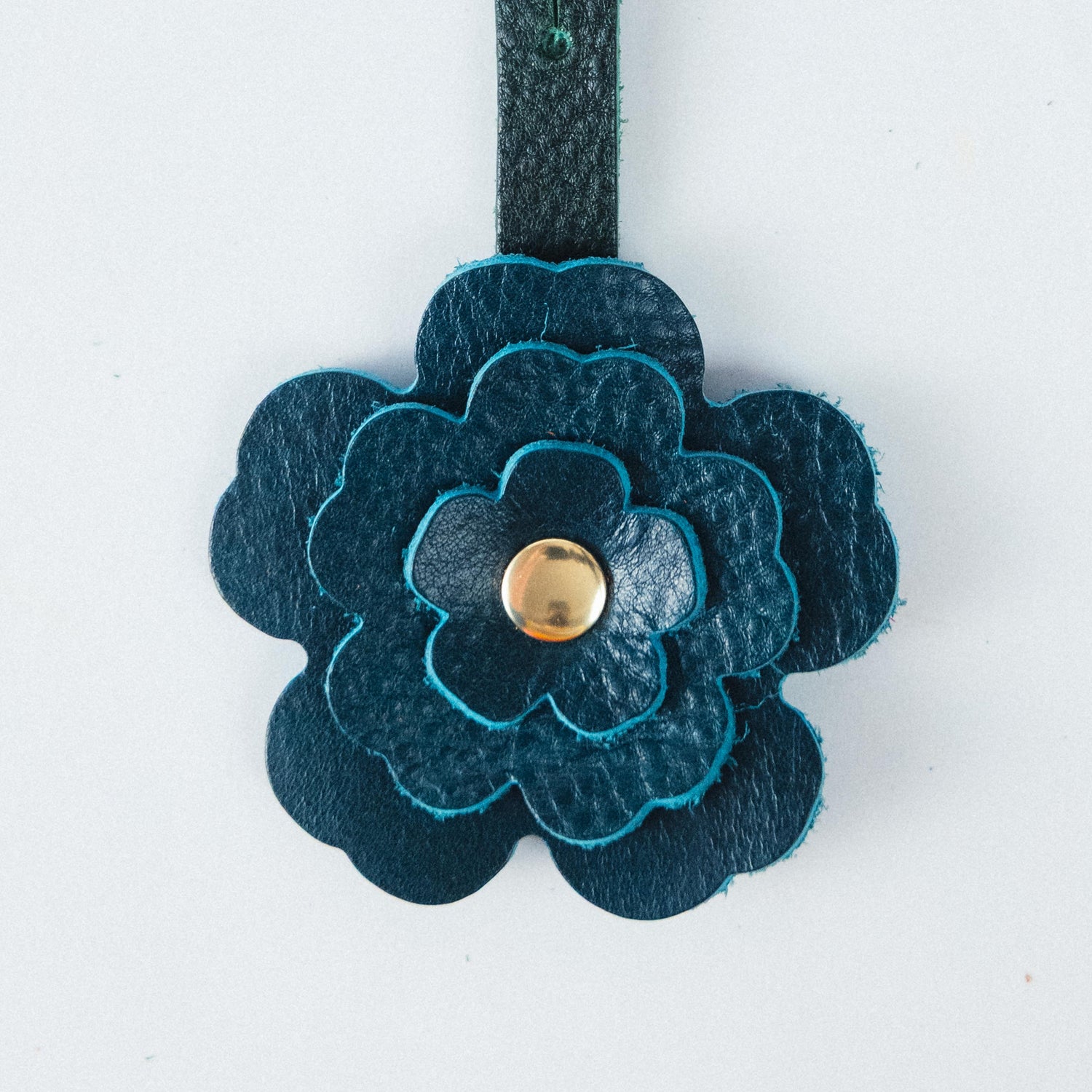 Dark Teal Bulldog Flower Charm