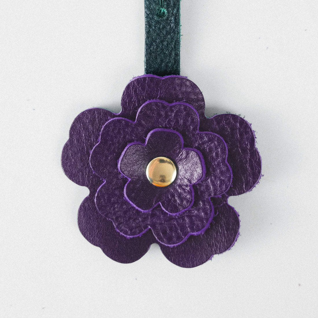 Purple Bulldog Flower Charm