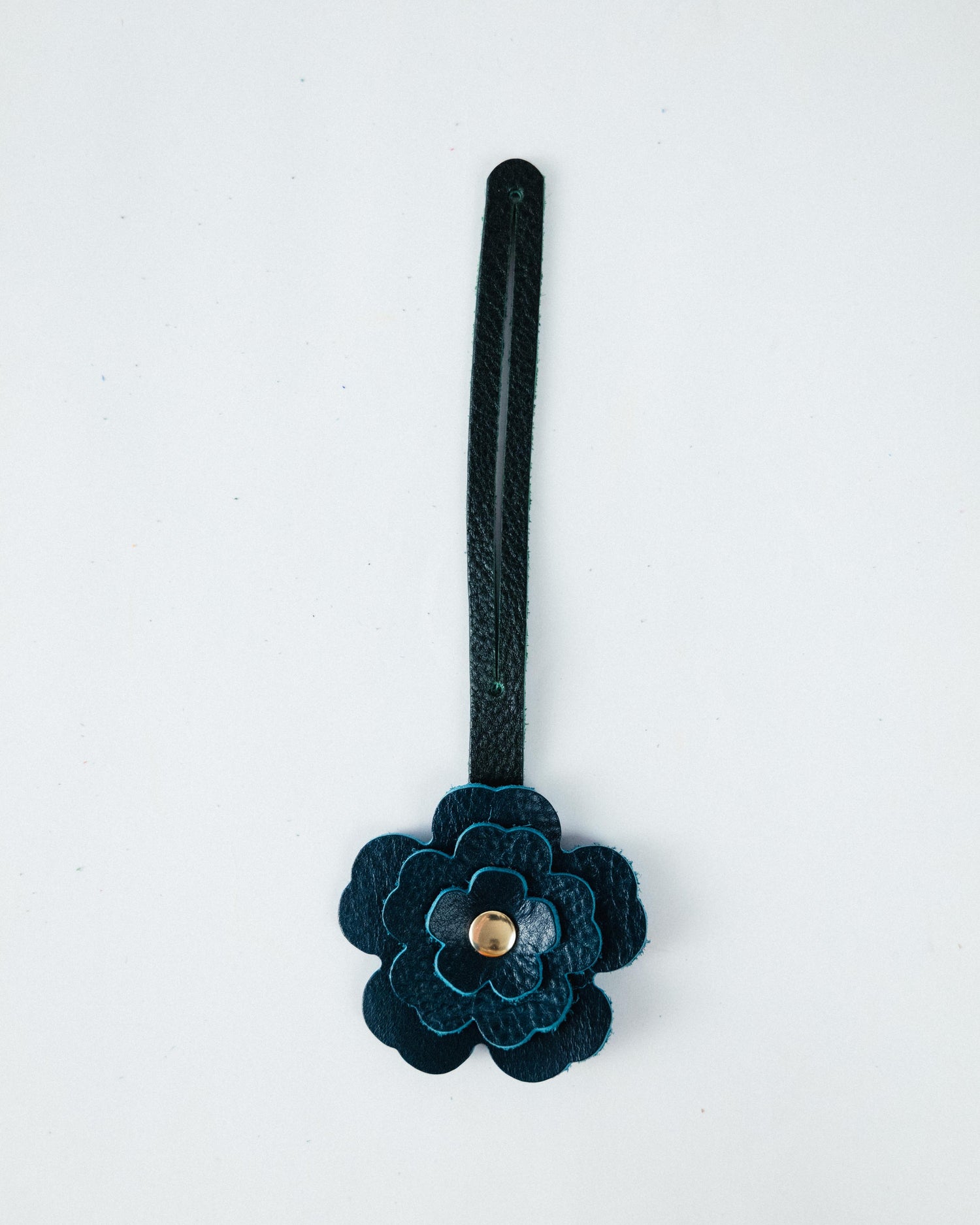 Dark Teal Bulldog Flower Charm