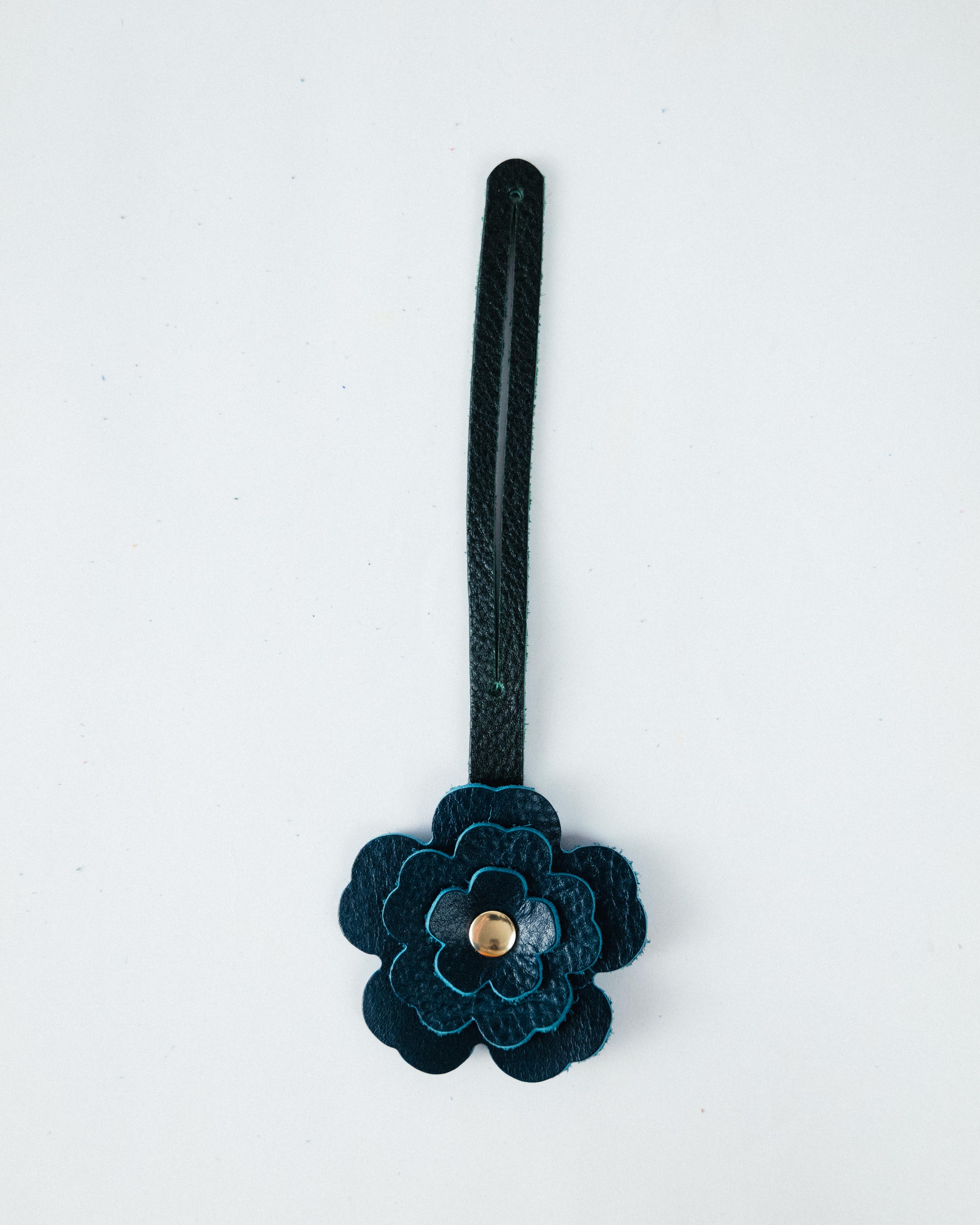 Dark Teal Bulldog Flower Charm