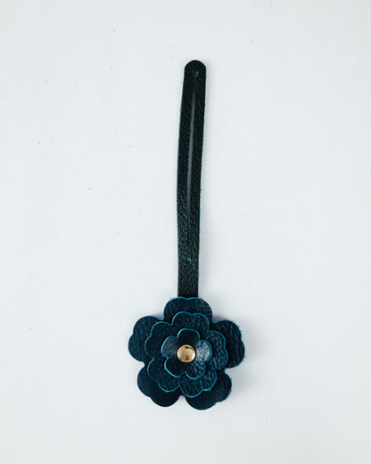 Dark Teal Bulldog Flower Charm