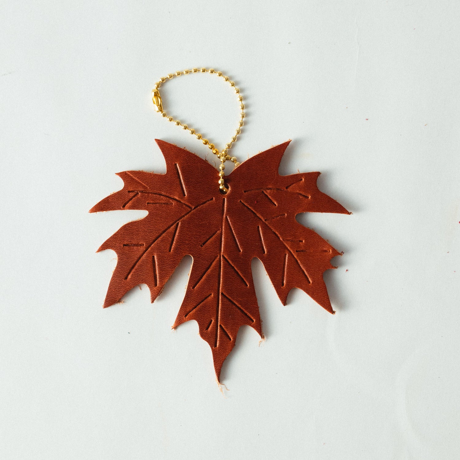 Leather Maple Leaf Charm