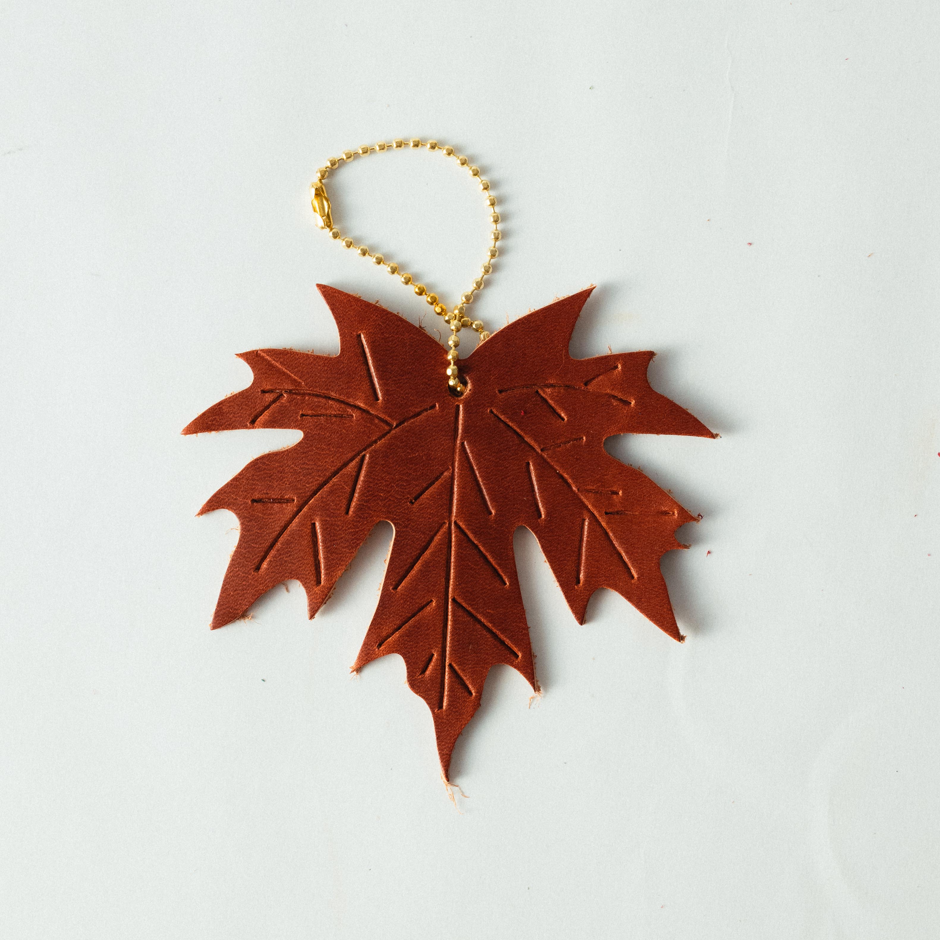 Leather Maple Leaf Charm