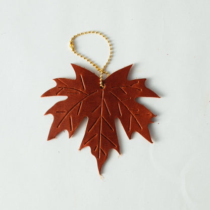 Leather Maple Leaf Charm