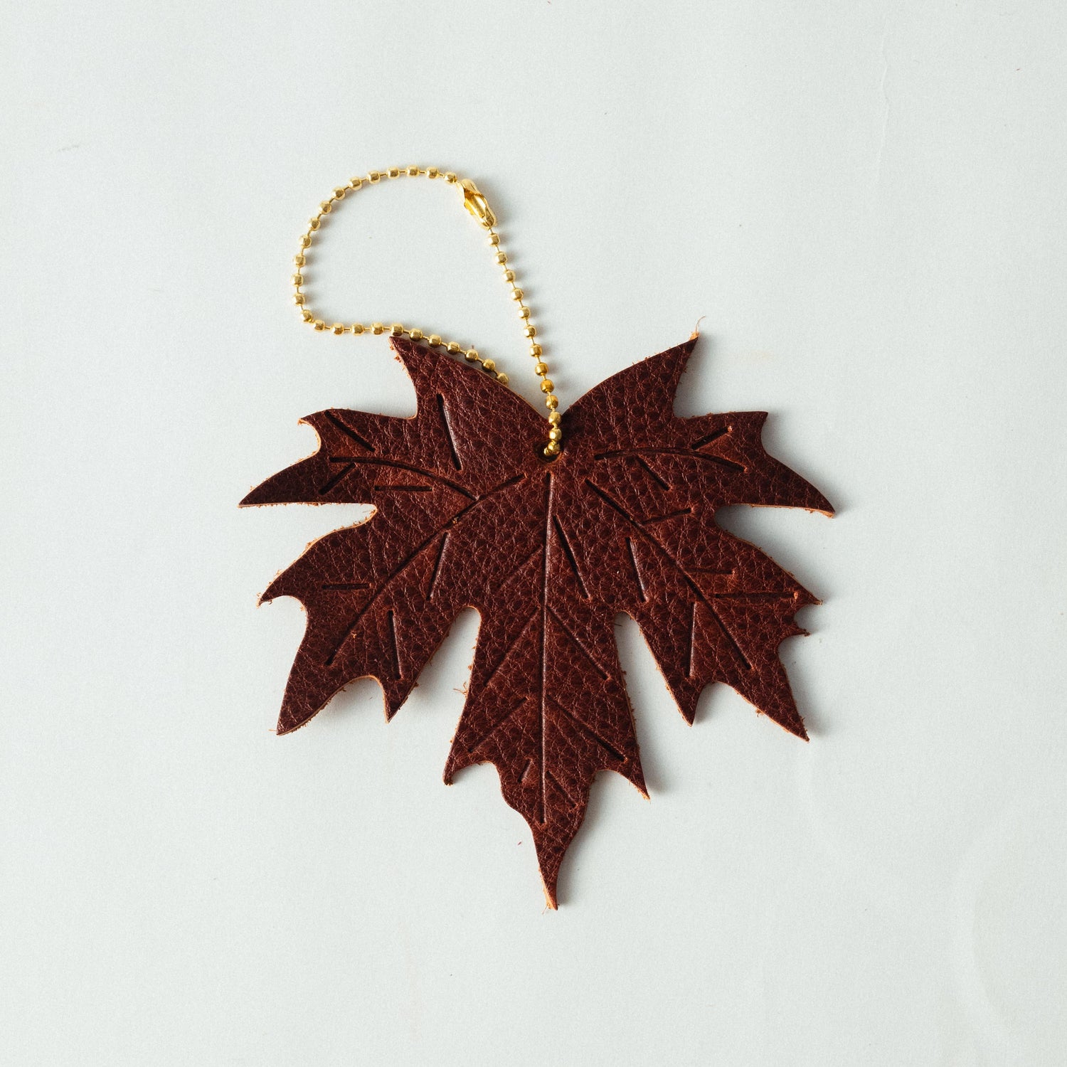 Leather Maple Leaf Charm