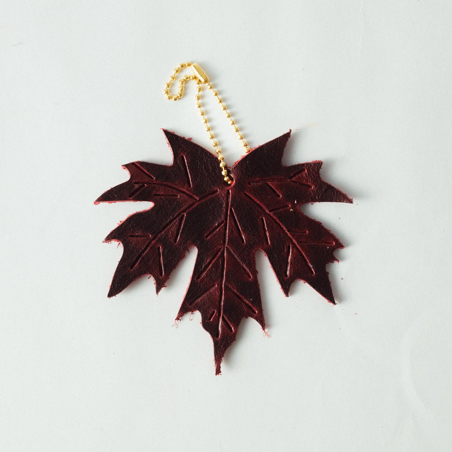 Leather Maple Leaf Charm