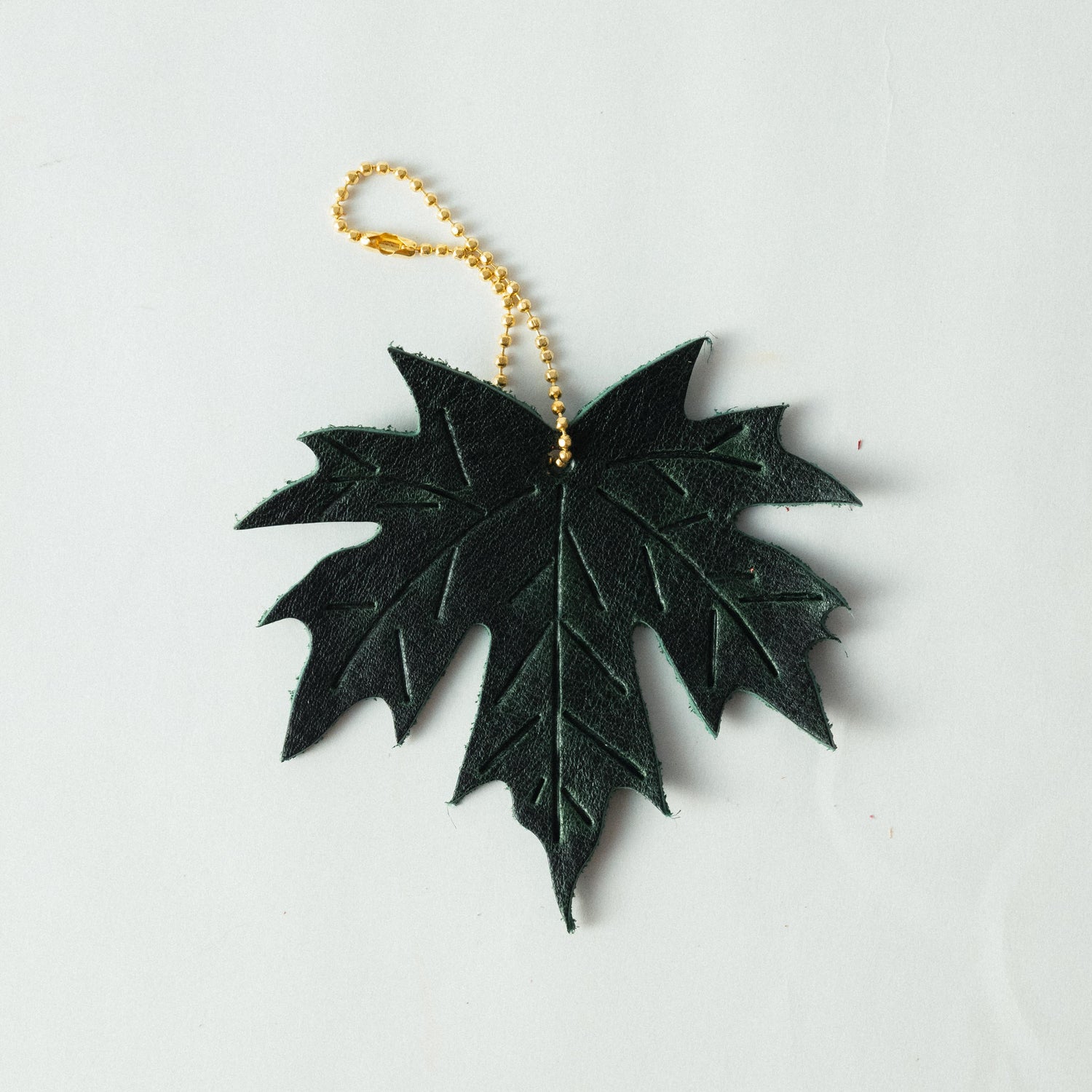 Leather Maple Leaf Charm