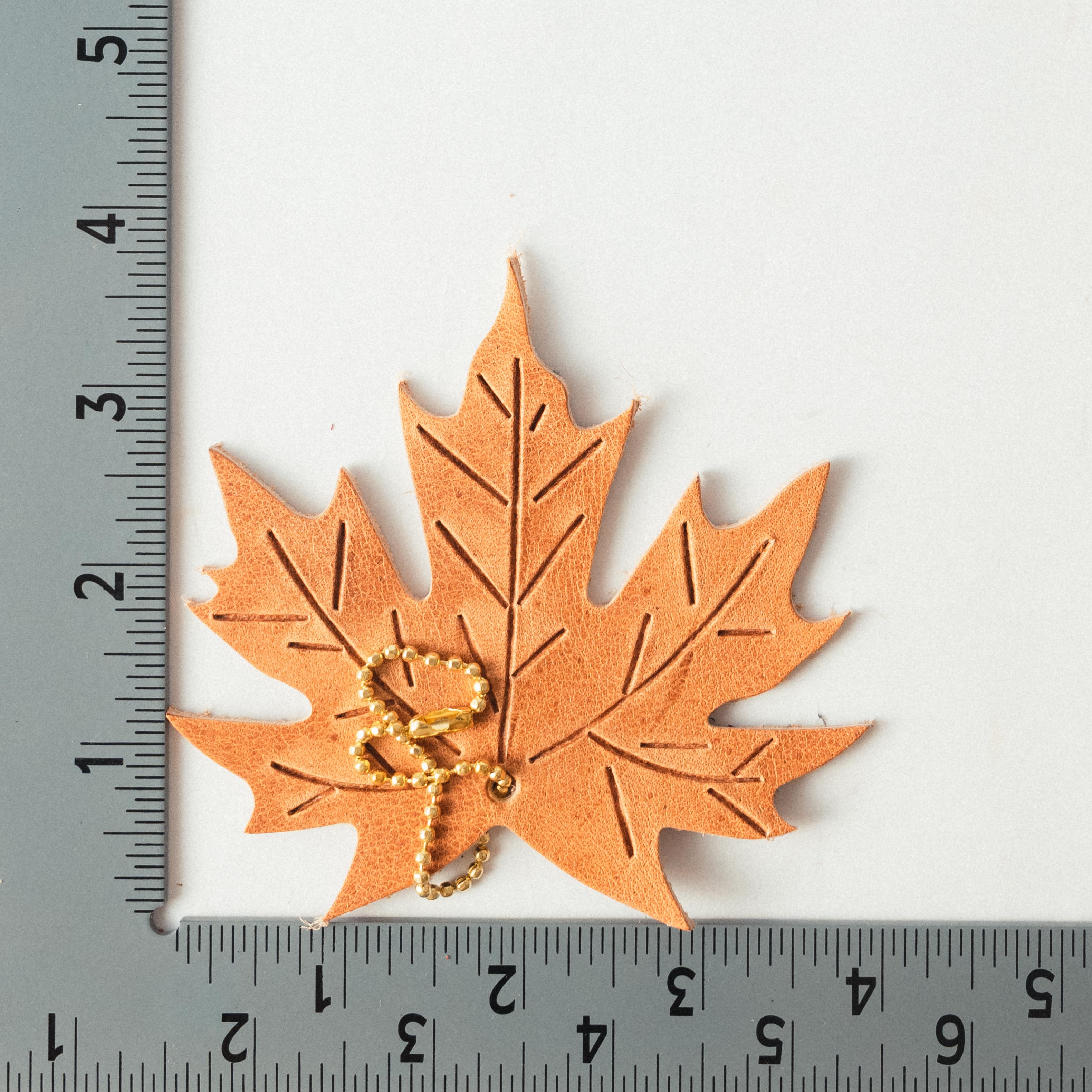 Leather Maple Leaf Charm
