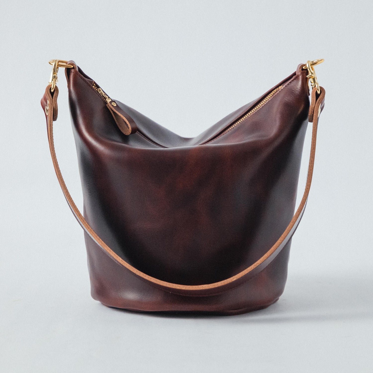 British Tan Double Shot Zip-Top Bucket Bag Bundle