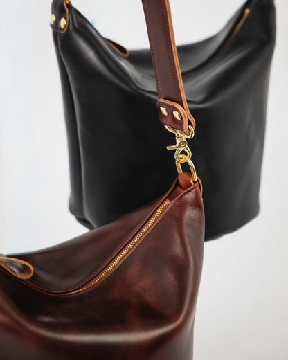 British Tan Double Shot Zip-Top Bucket Bag Bundle