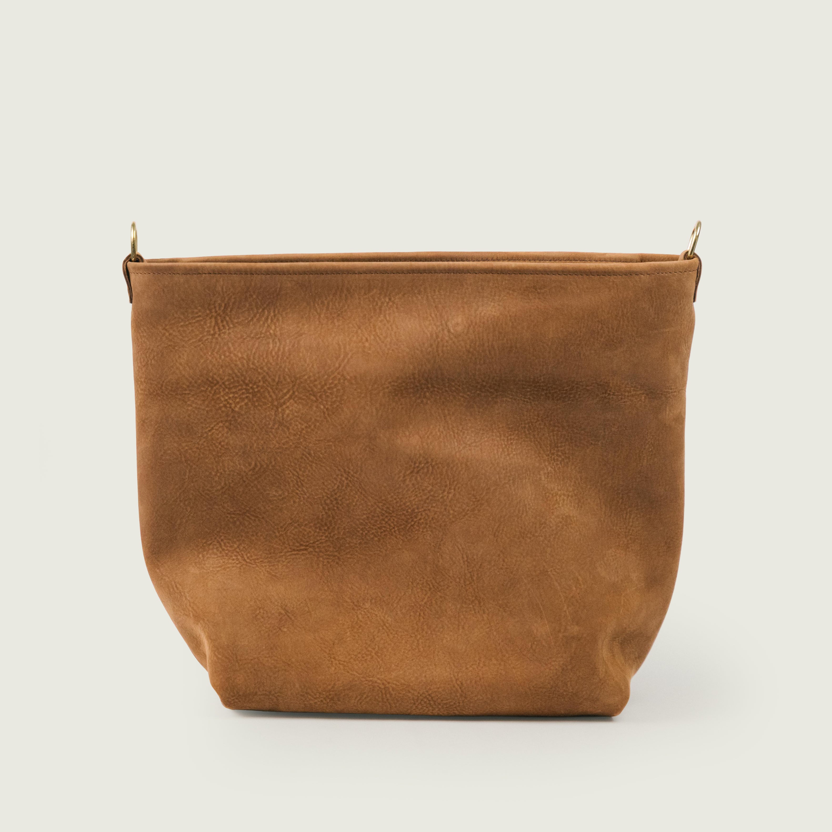 Tan Nubuck Mini Crossbody Tote