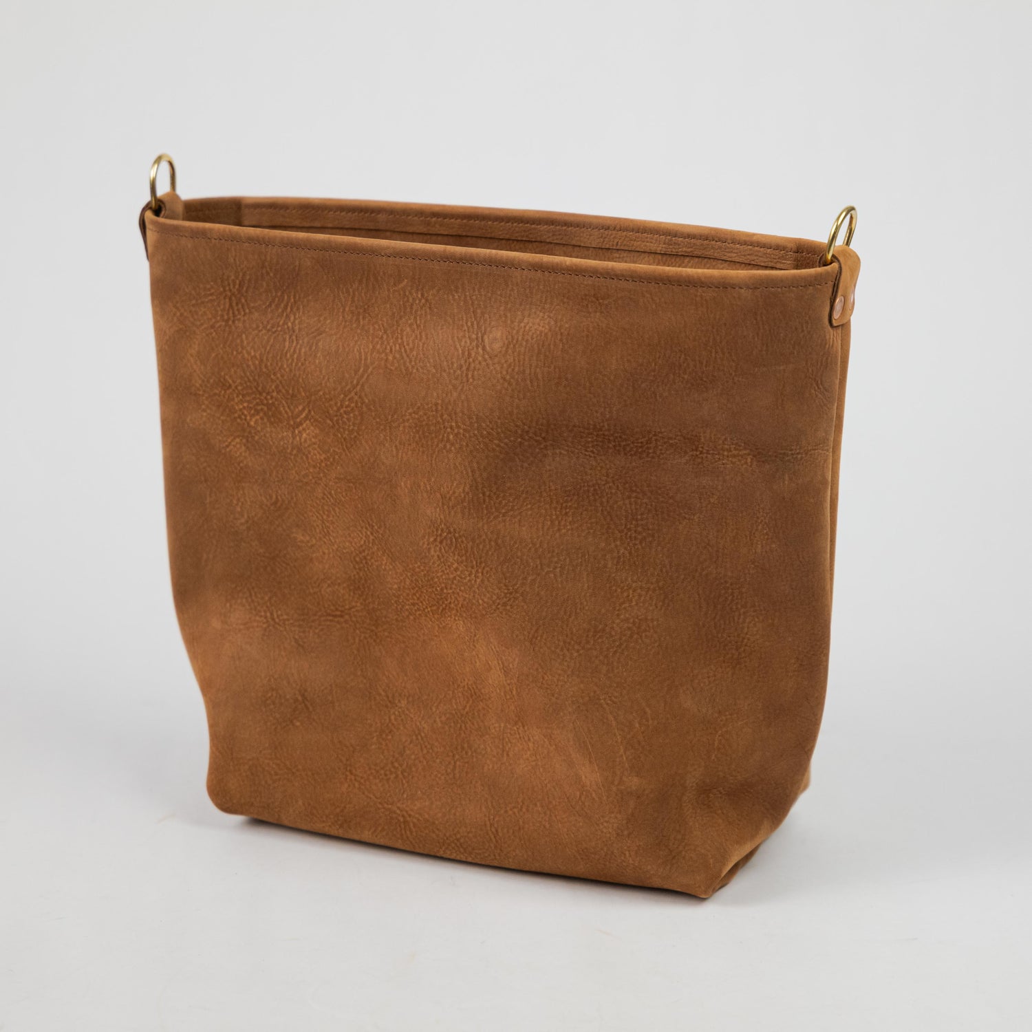 Tan Nubuck Mini Crossbody Tote