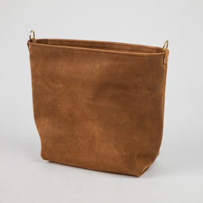 Tan Nubuck Mini Crossbody Tote