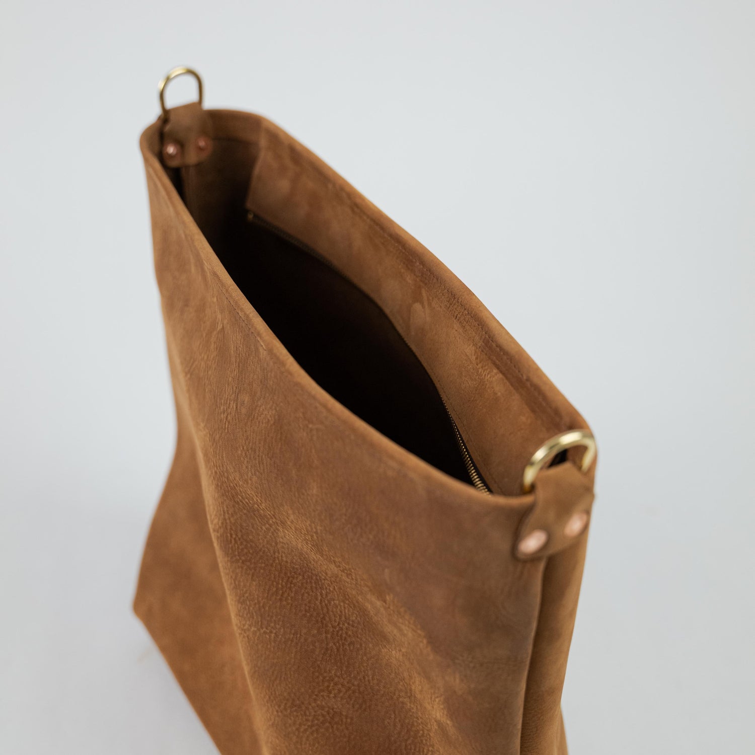 Tan Nubuck Mini Crossbody Tote