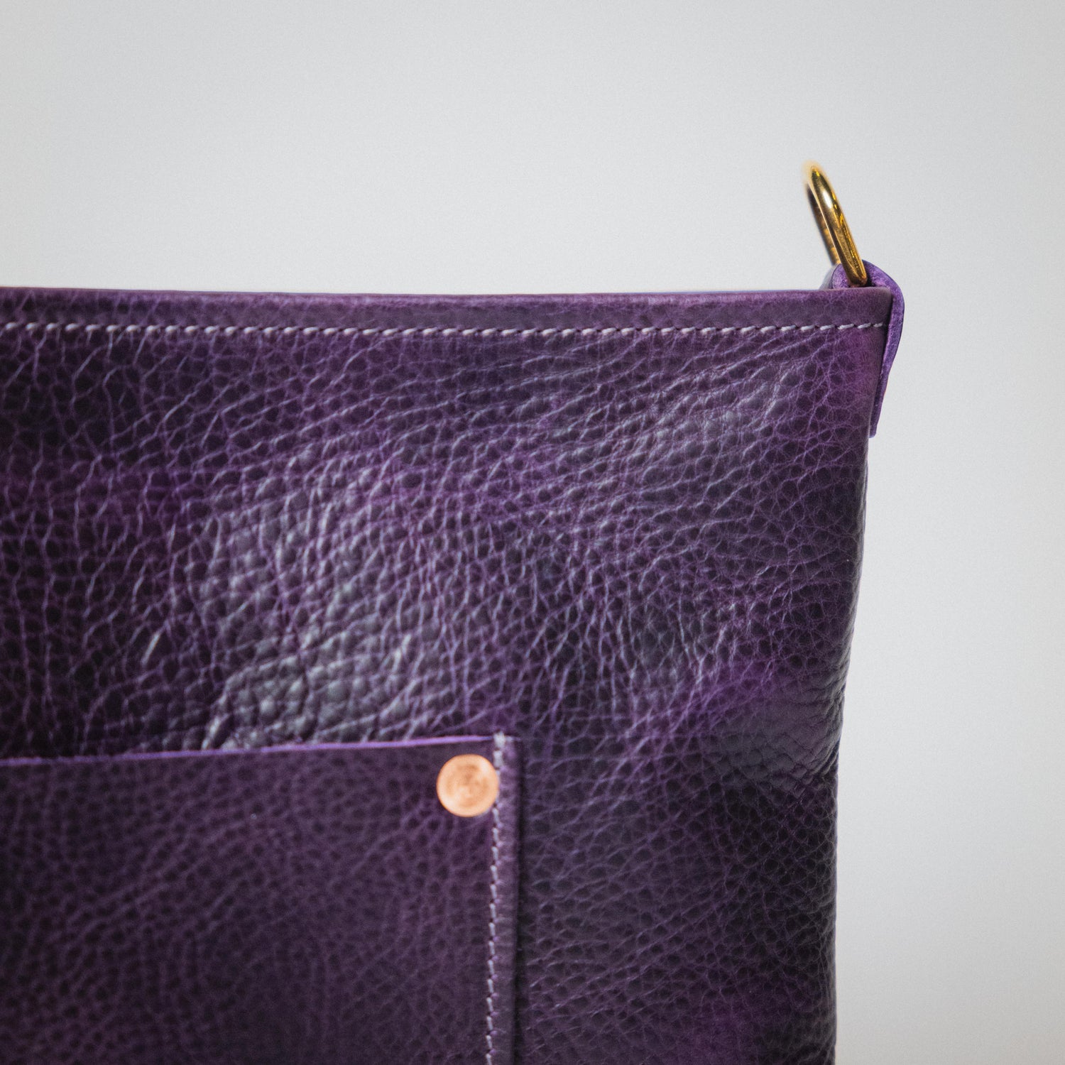 Purple Bulldog East West Crossbody Travel Tote