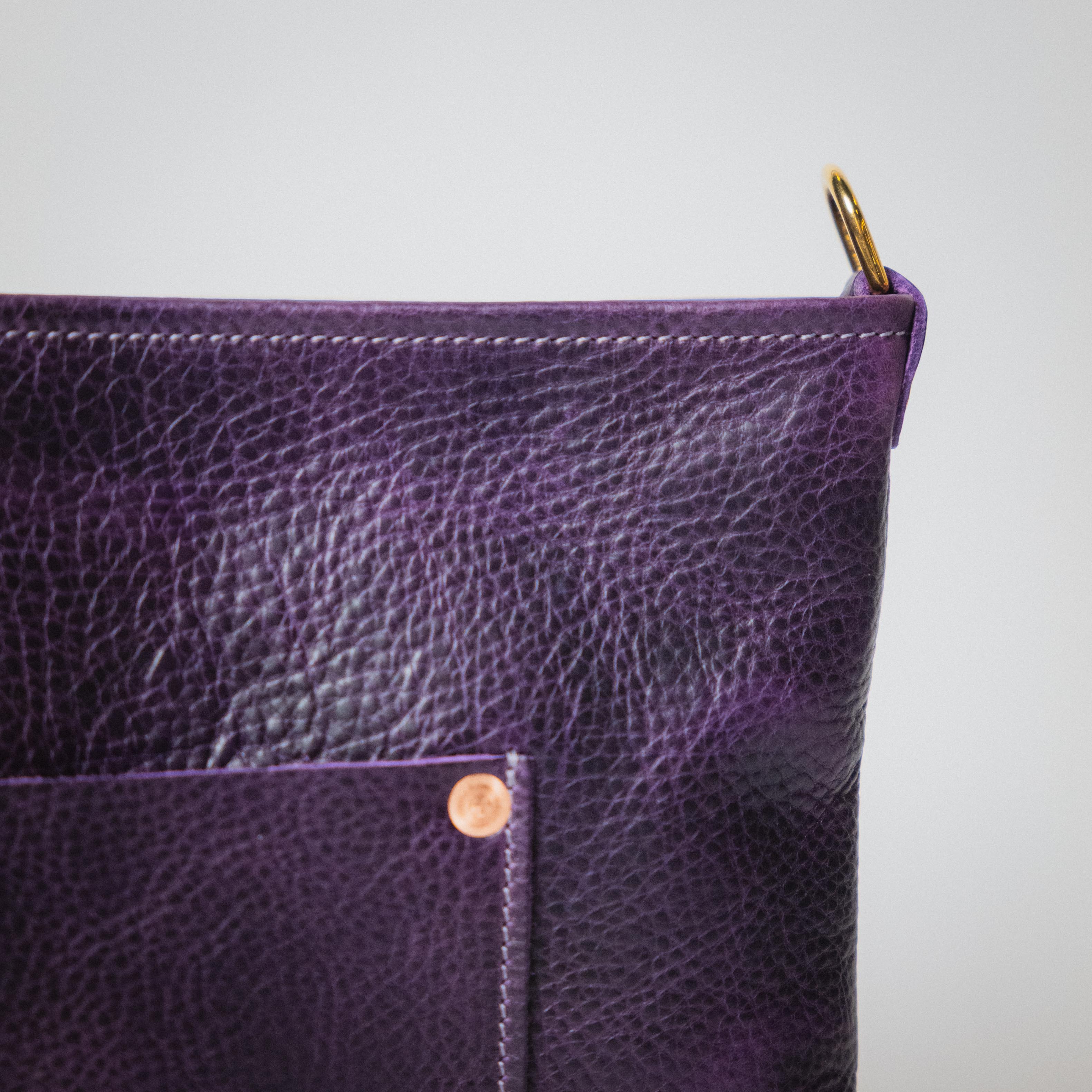 Purple Bulldog East West Crossbody Travel Tote