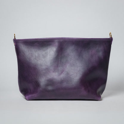 Purple Bulldog East West Crossbody Tote