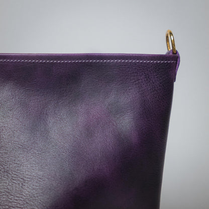 Purple Bulldog East West Crossbody Tote