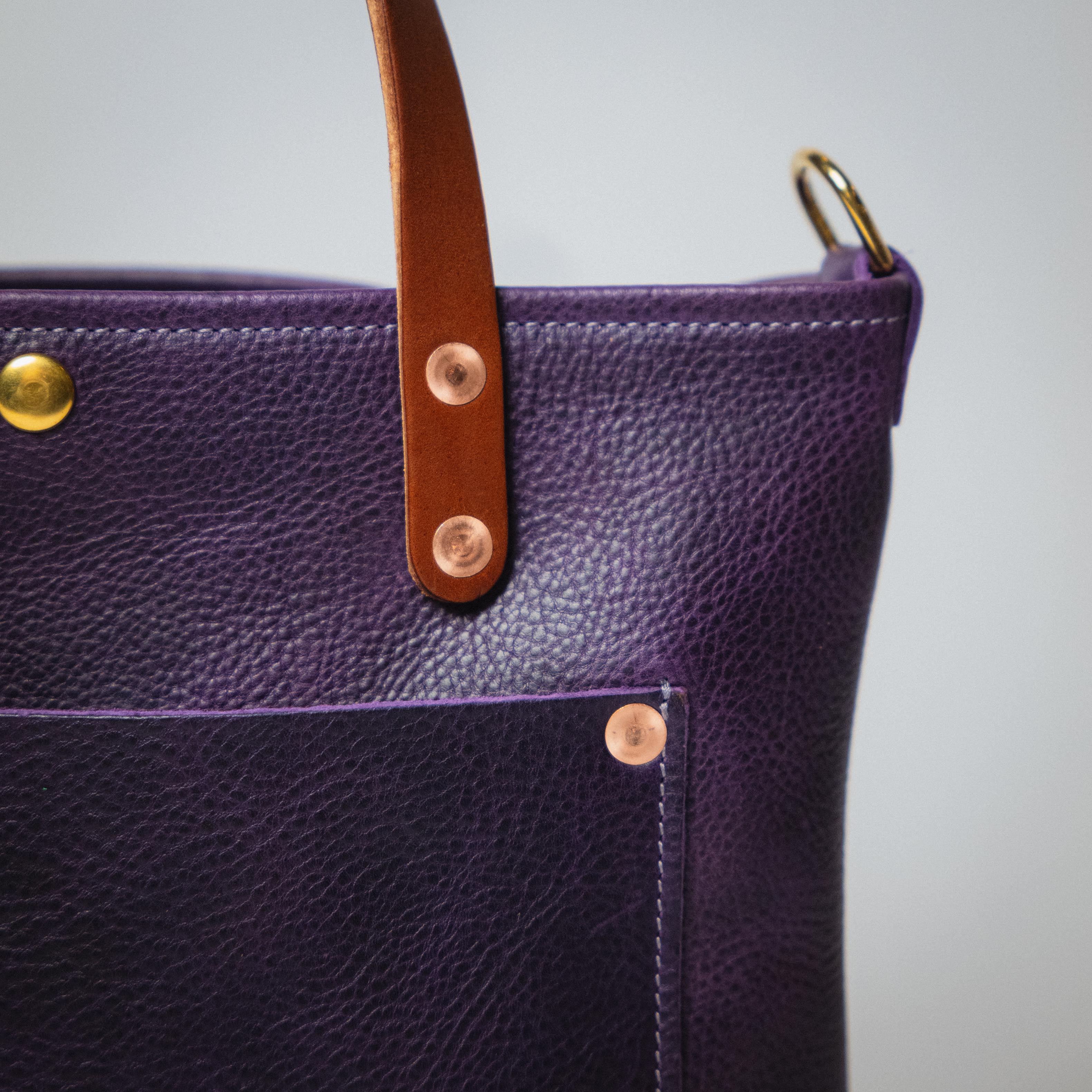 Purple Bulldog Mini Travel Tote