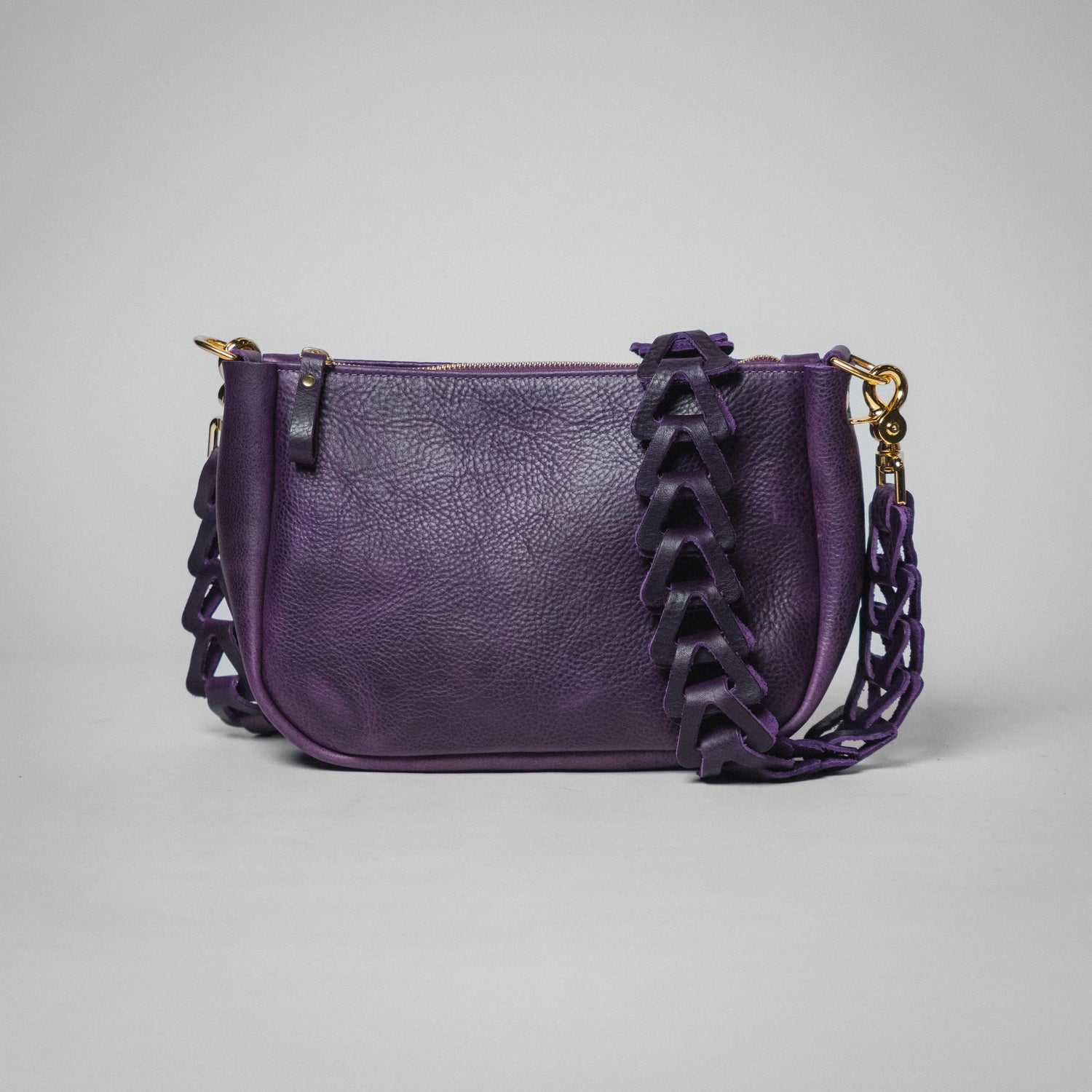 Purple Bulldog Medium Crossbody Bag