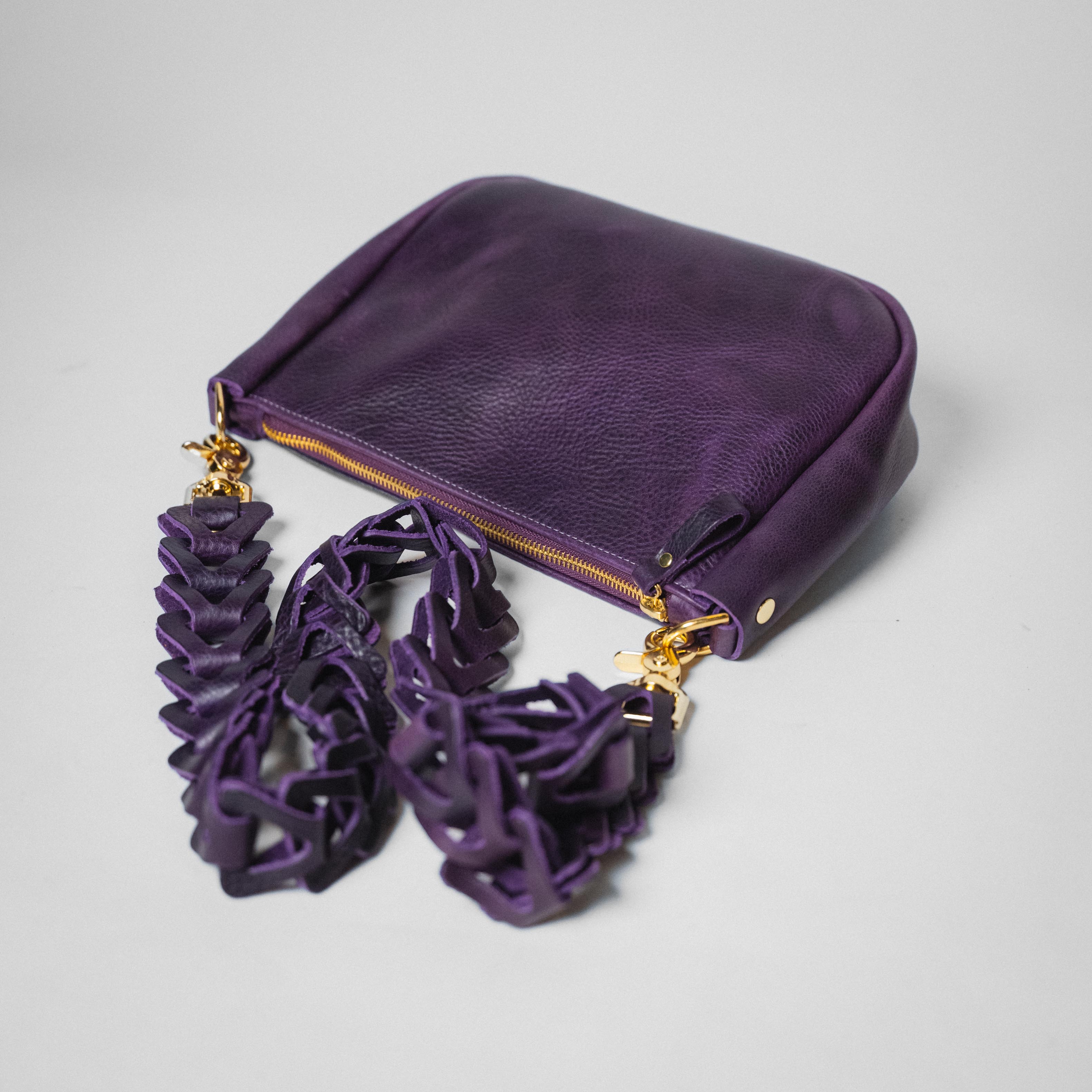 Purple Bulldog Mini Crossbody Bag