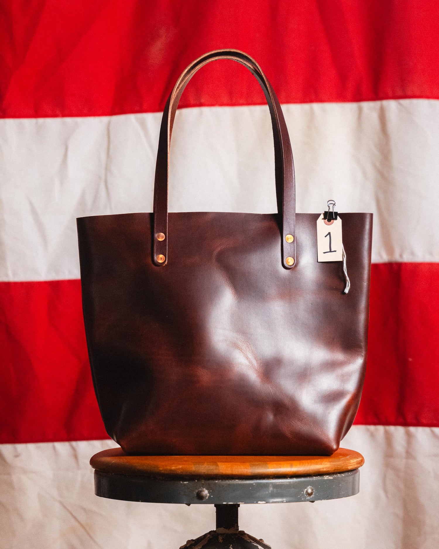 1. British Tan Double Shot Tote 7” Handles