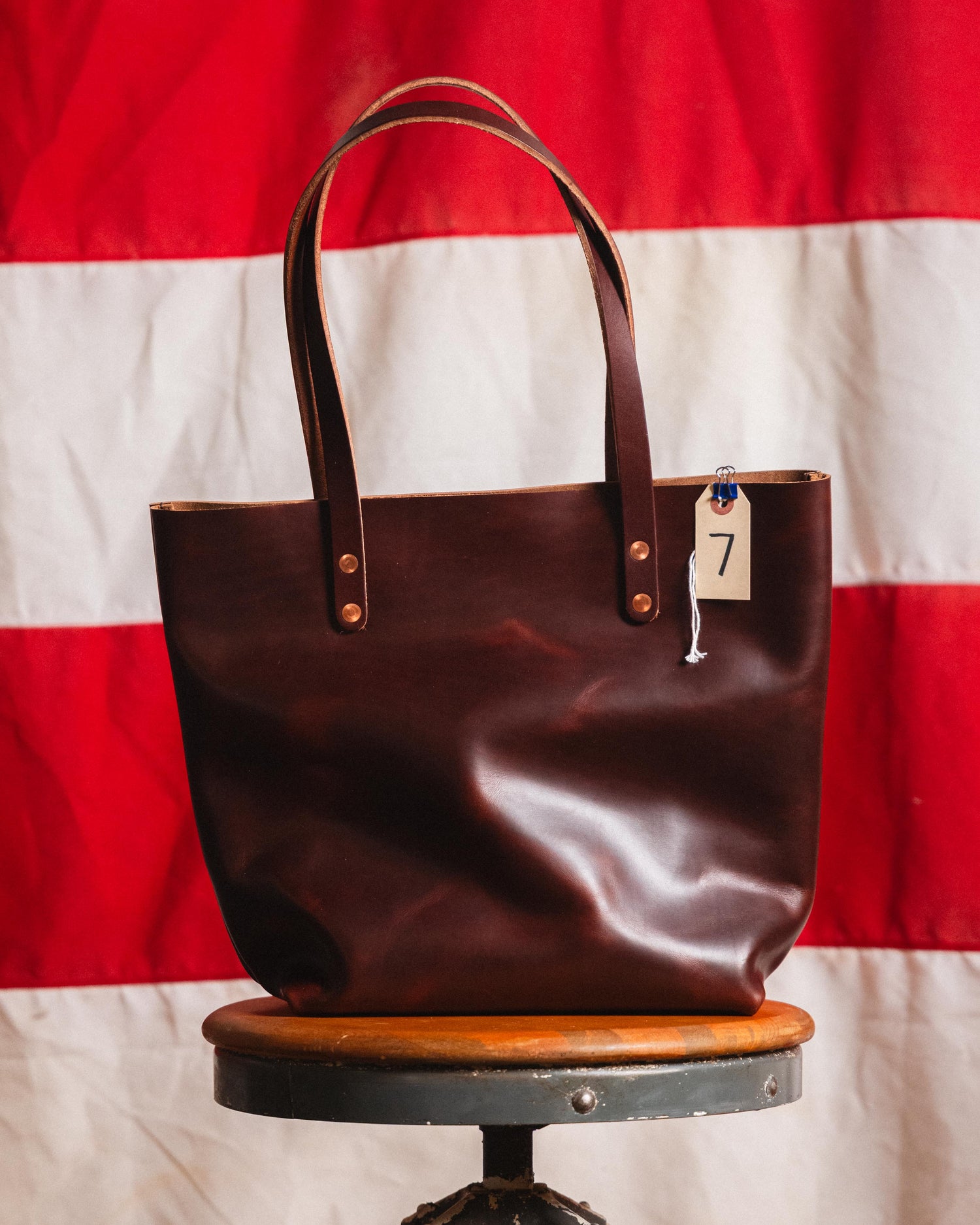 7. British Tan Double Shot Tote 10” Handles