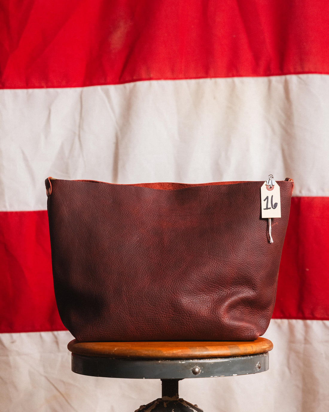 16. Red Kodiak East West Crossbody Tote (No zipper)