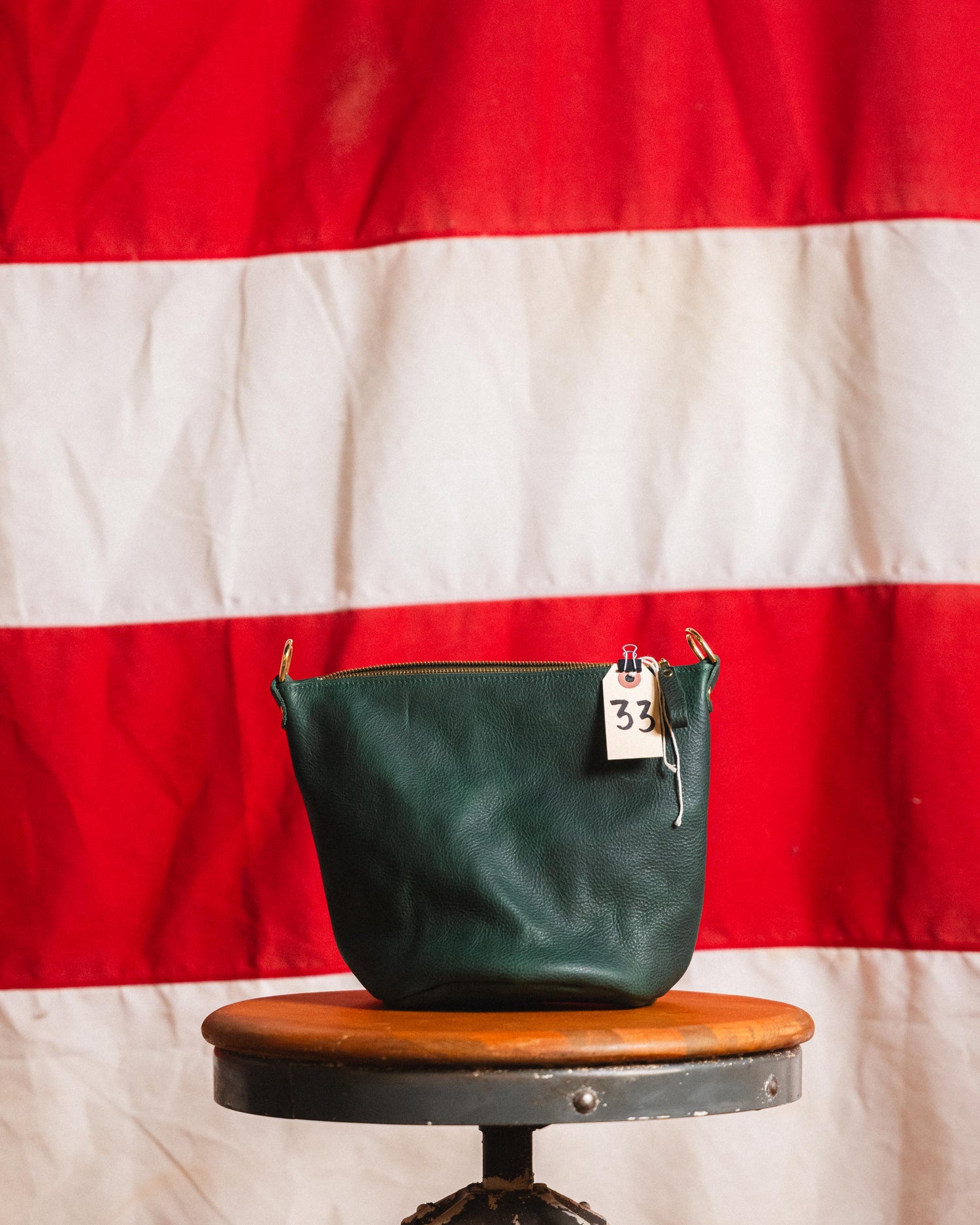 33. Green Kodiak Mini Zip Top Bucket Bag