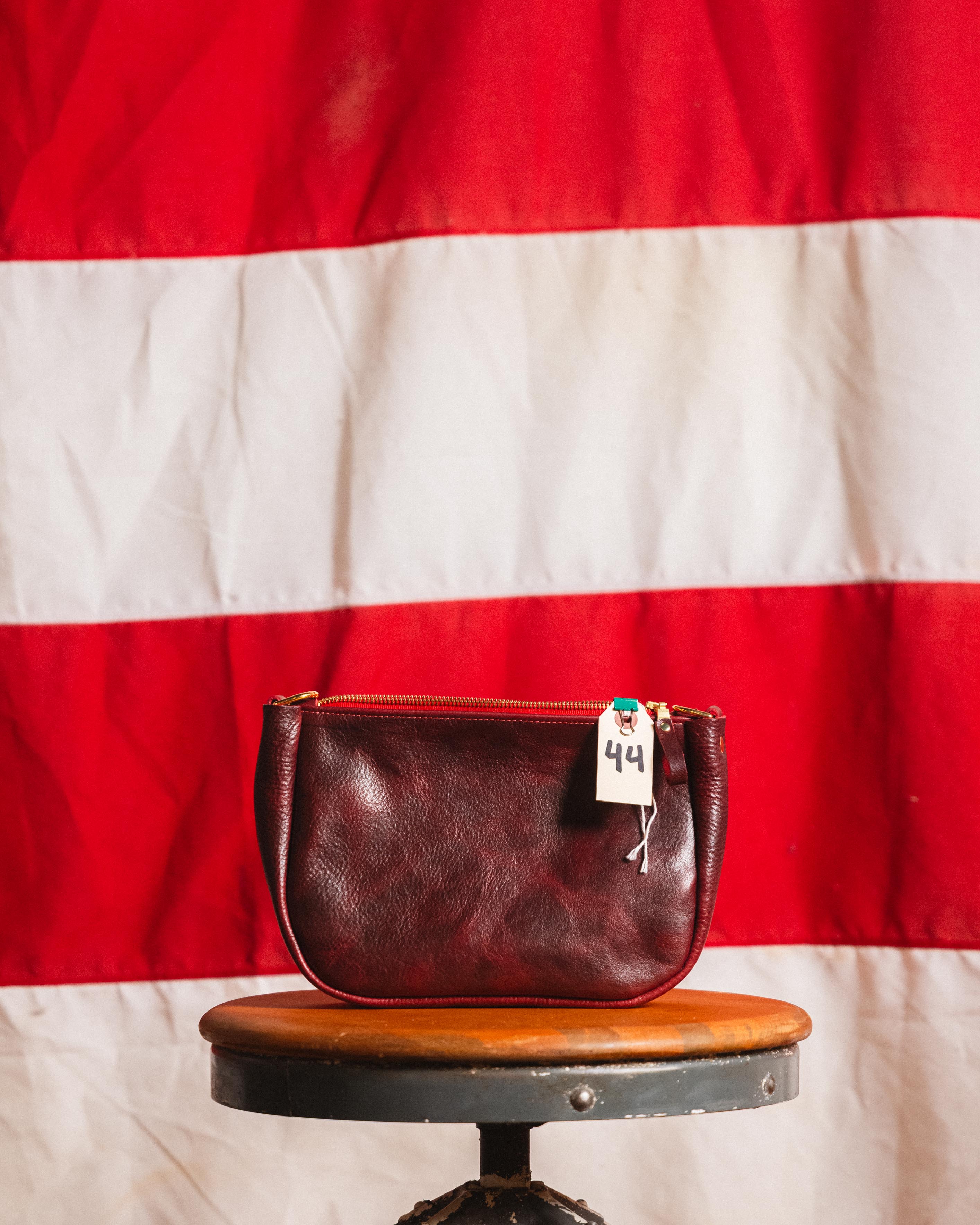 44. Dark Cherry Bulldog Medium Crossbody Bag