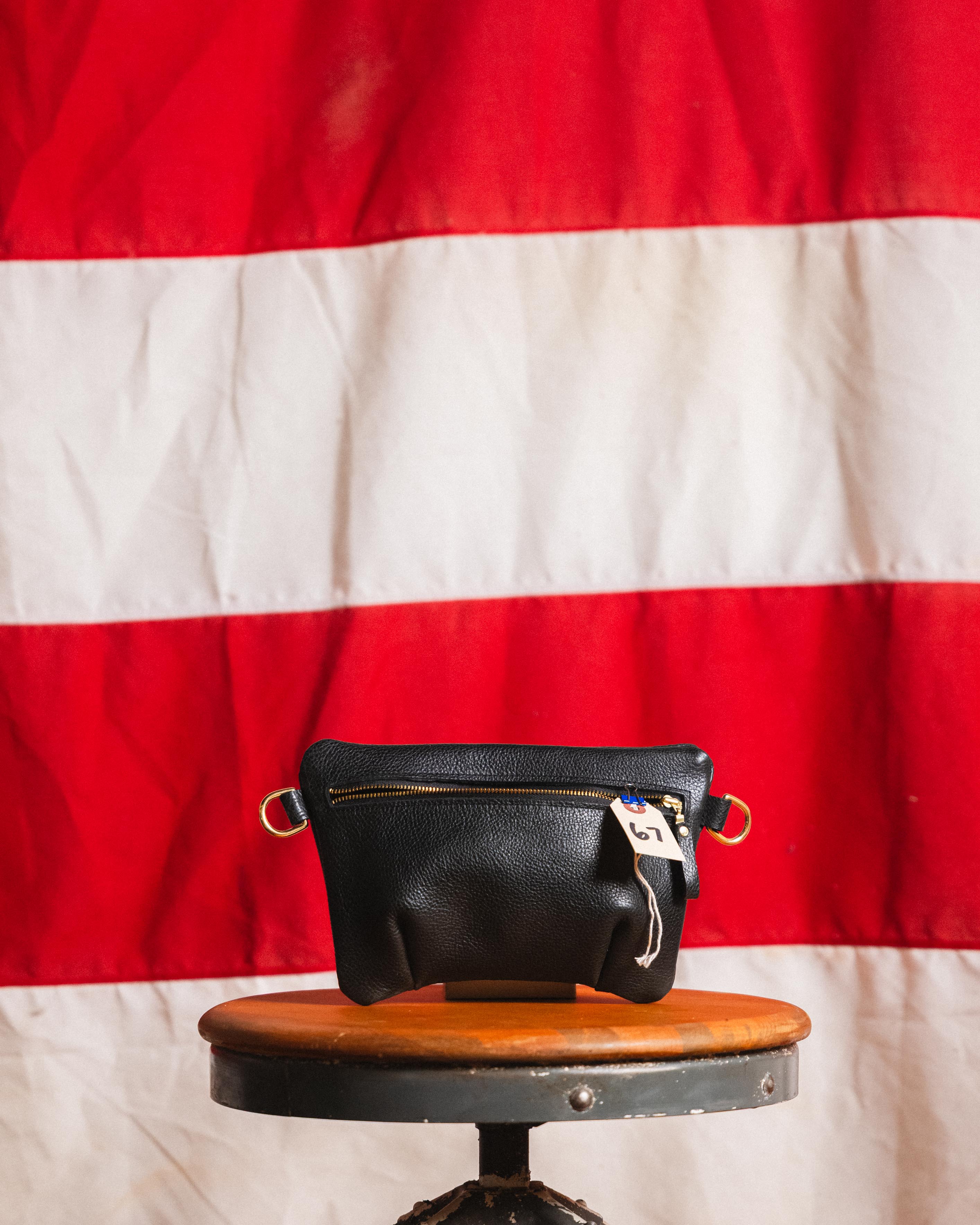 67. Black Bulldog Belt Bag