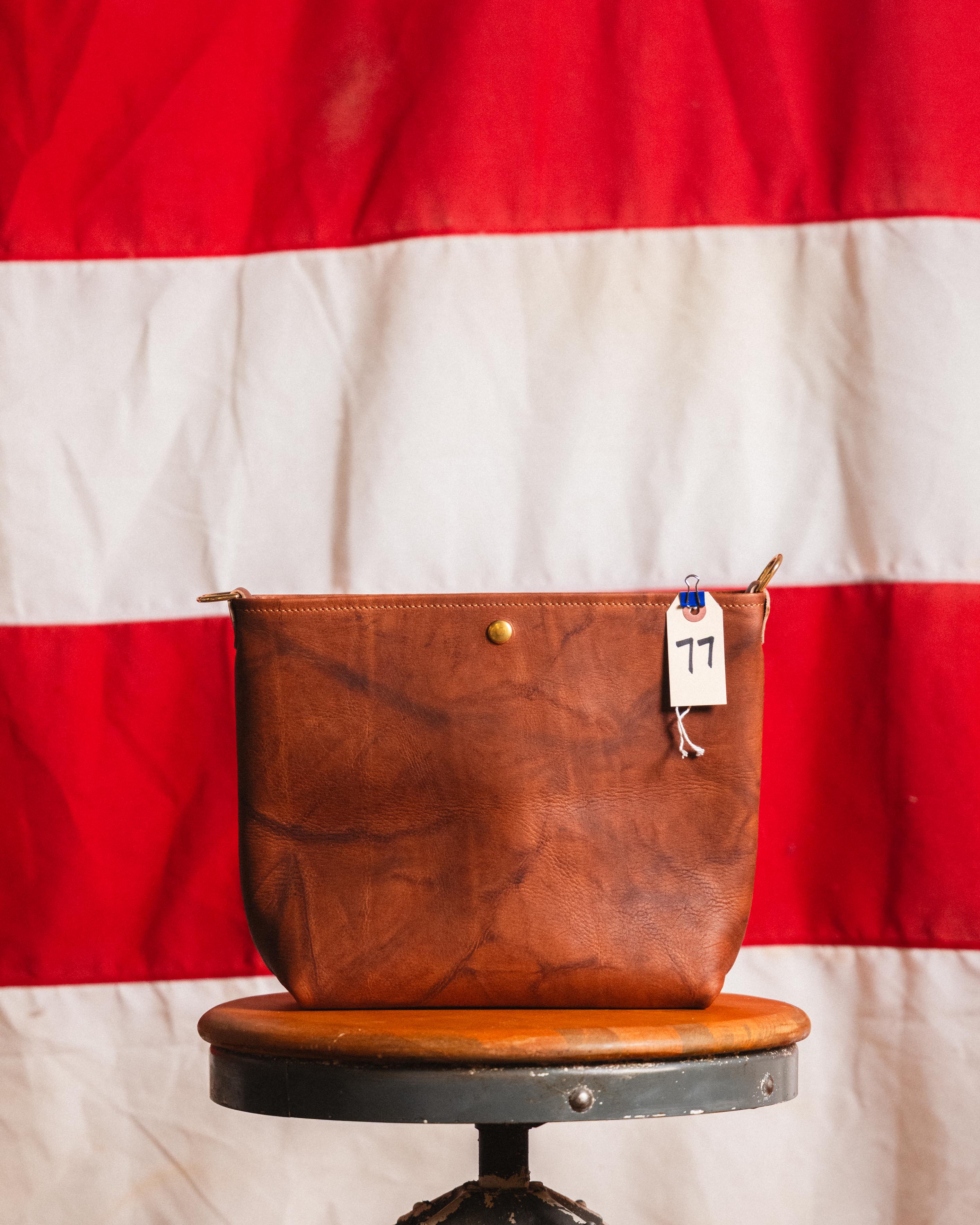 77. Tan Crunch Mini Crossbody Tote (no zipper)