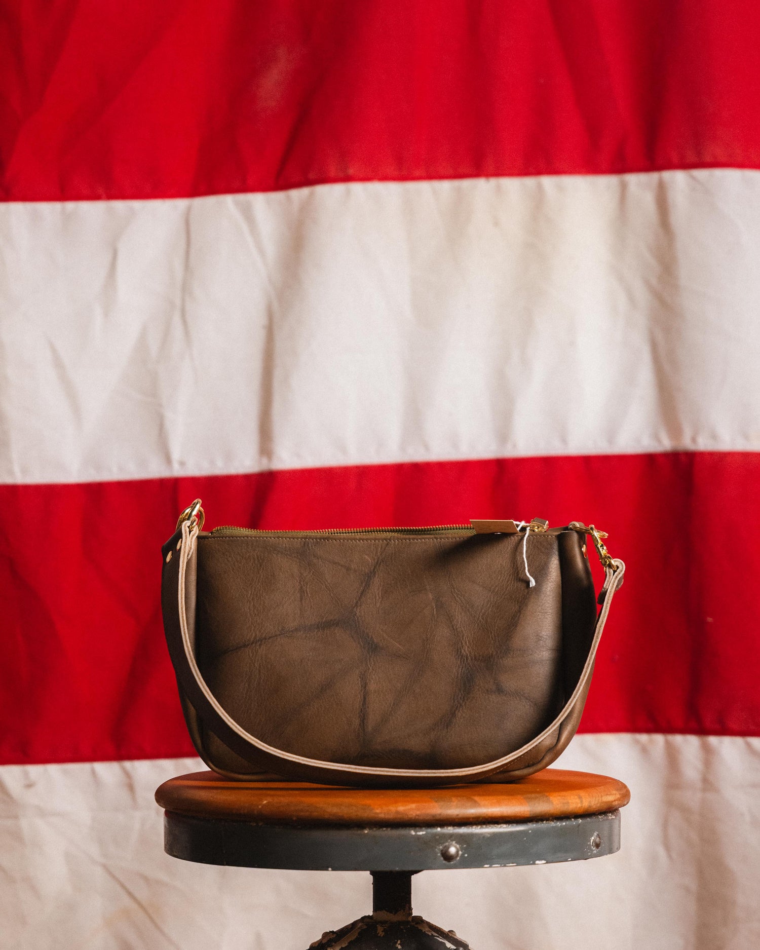 83. Olive Crunch Crossbody Bag w/ 2ply Wide Strap