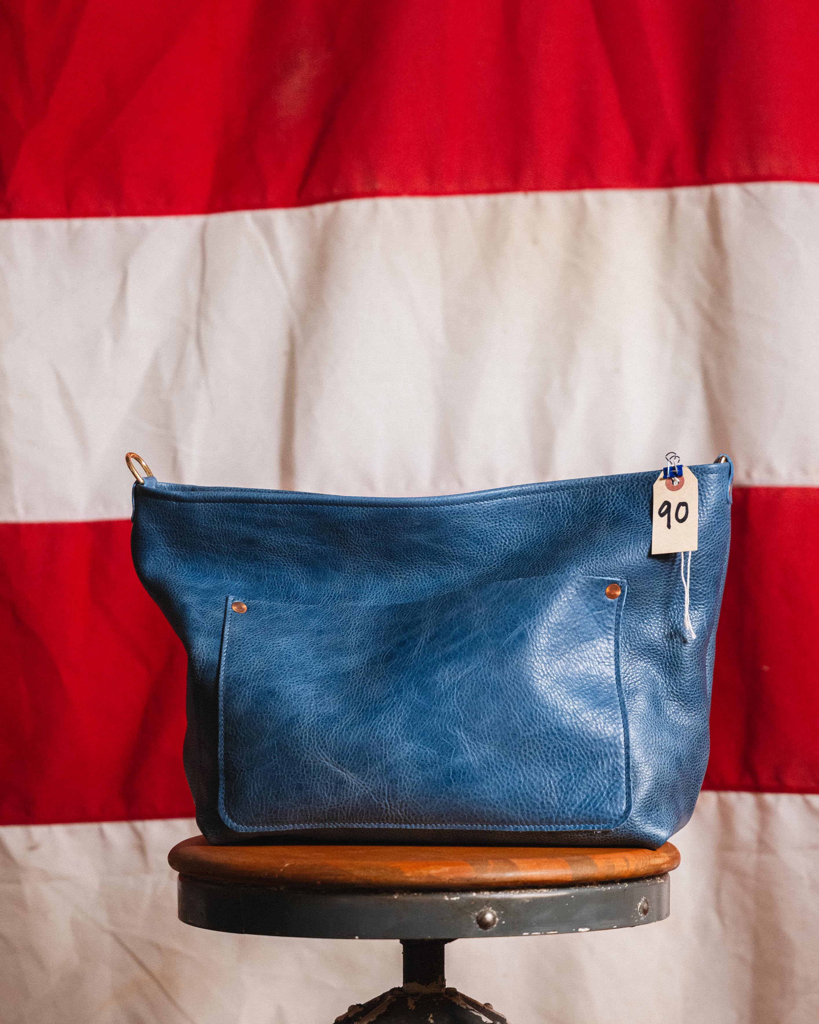 90. French Blue Bulldog East West Crossbody Tote