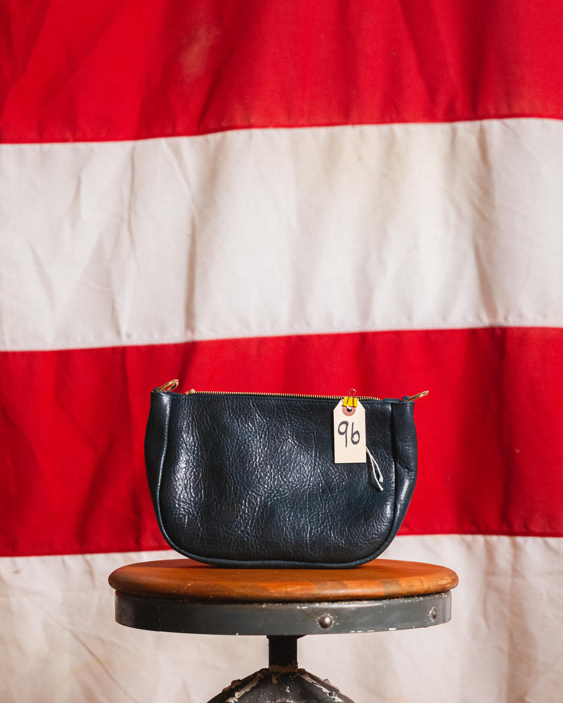 96. Navy Navajo Bison Medium Crossbody Bag