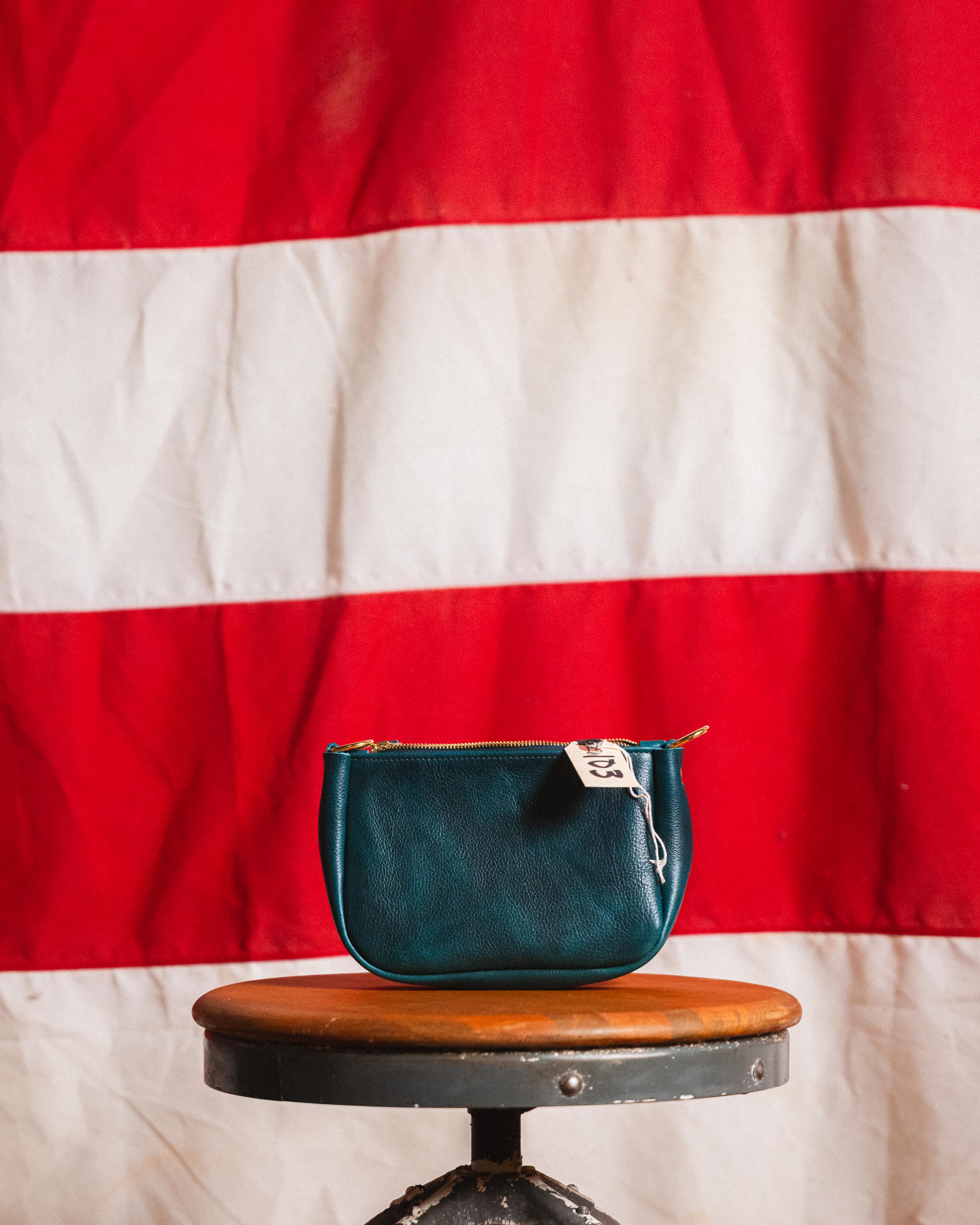 103. Dark Teal Bulldog Mini Crossbody Bag